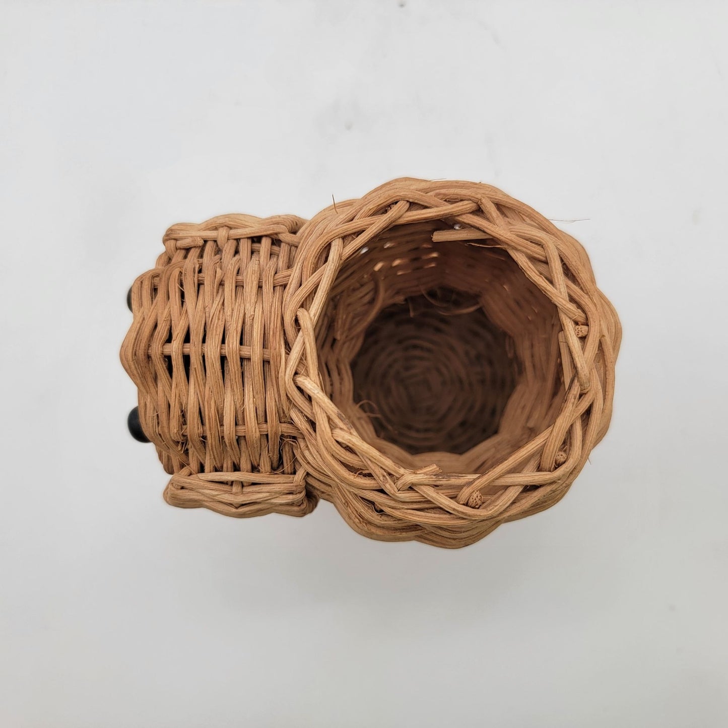 Vintage Wicker Dog Head Shaped Basket