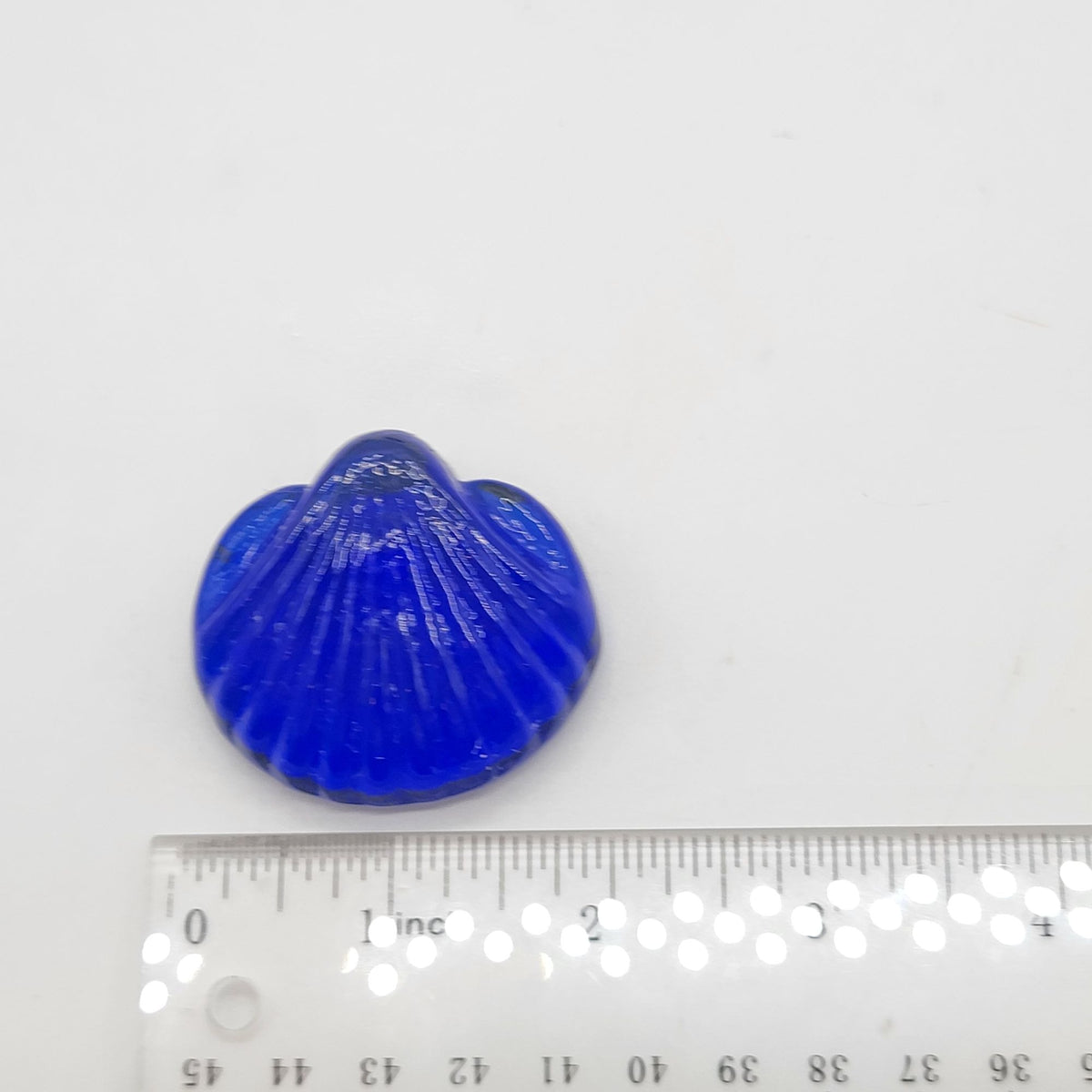 Vintage Cobalt Blue Glass Seashells Set Of 7