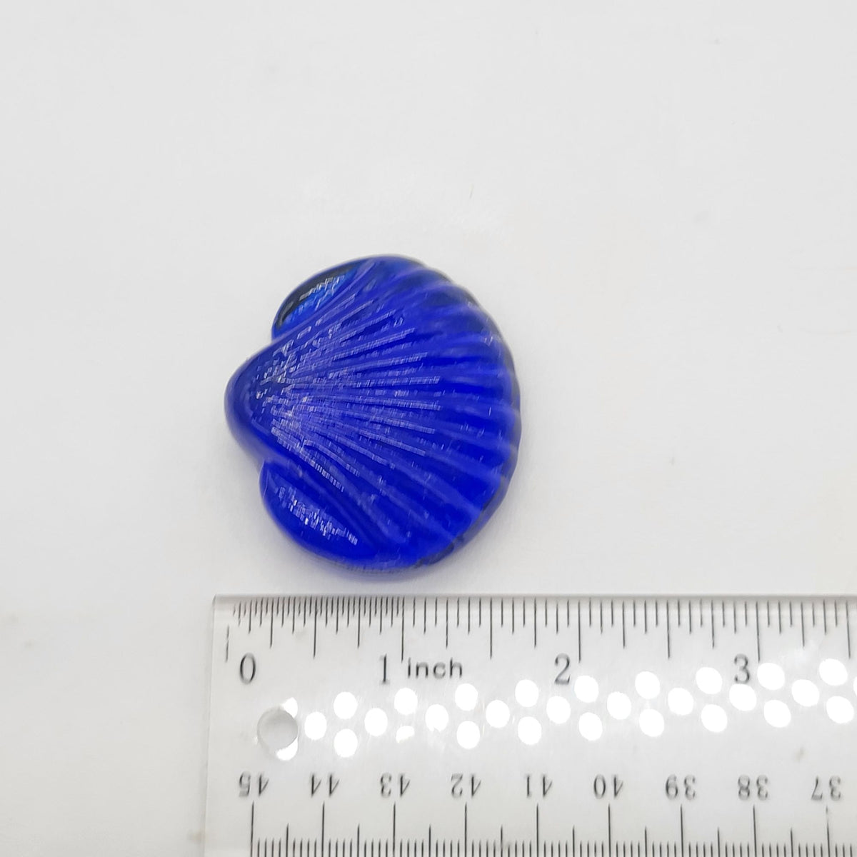Vintage Cobalt Blue Glass Seashells Set Of 7