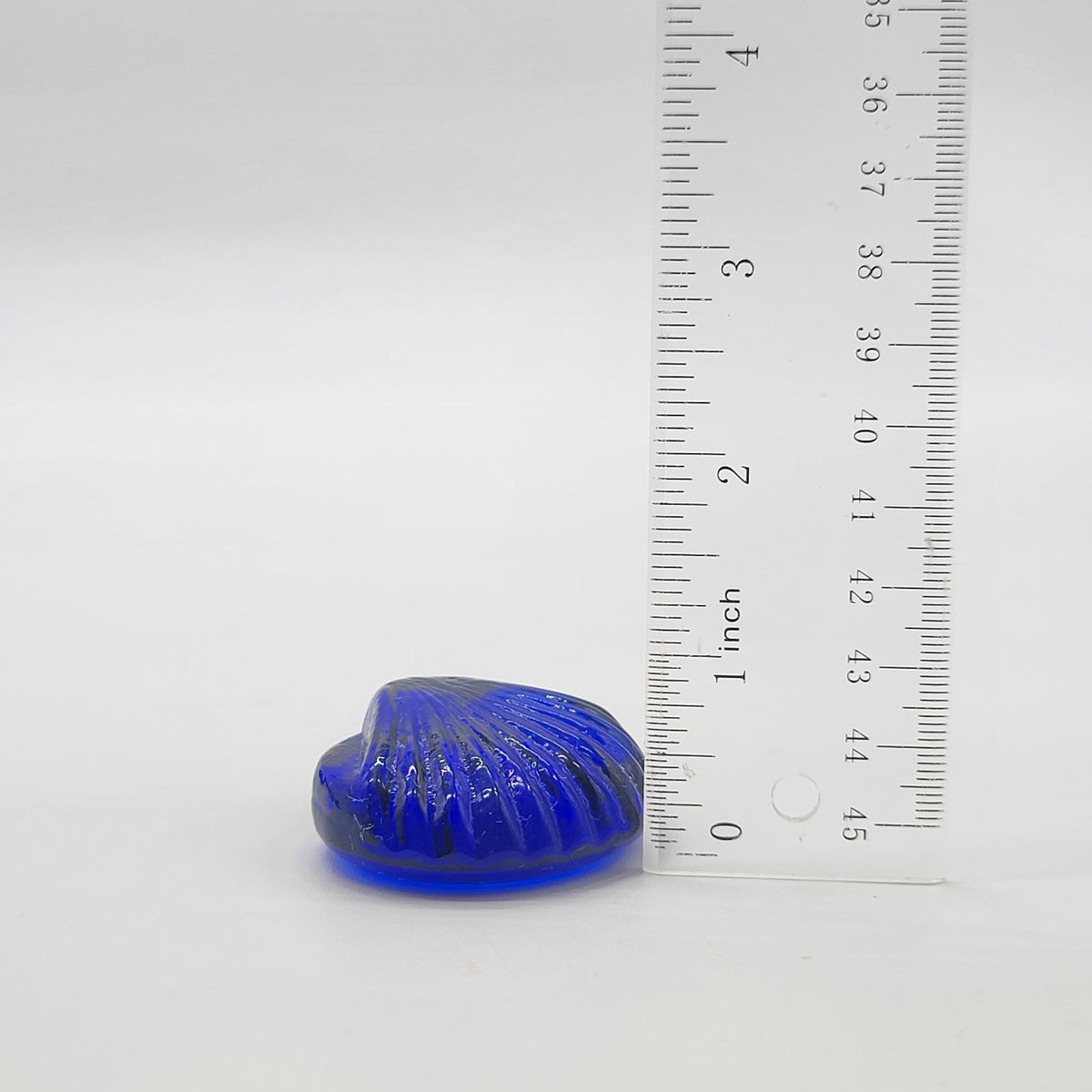 Vintage Cobalt Blue Glass Seashells Set Of 7