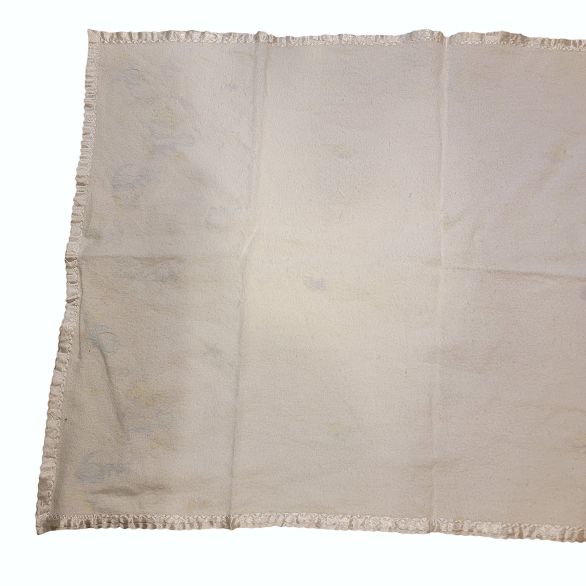 Vintage Baby Blanket With Pastel Animal Print & Satin Trim