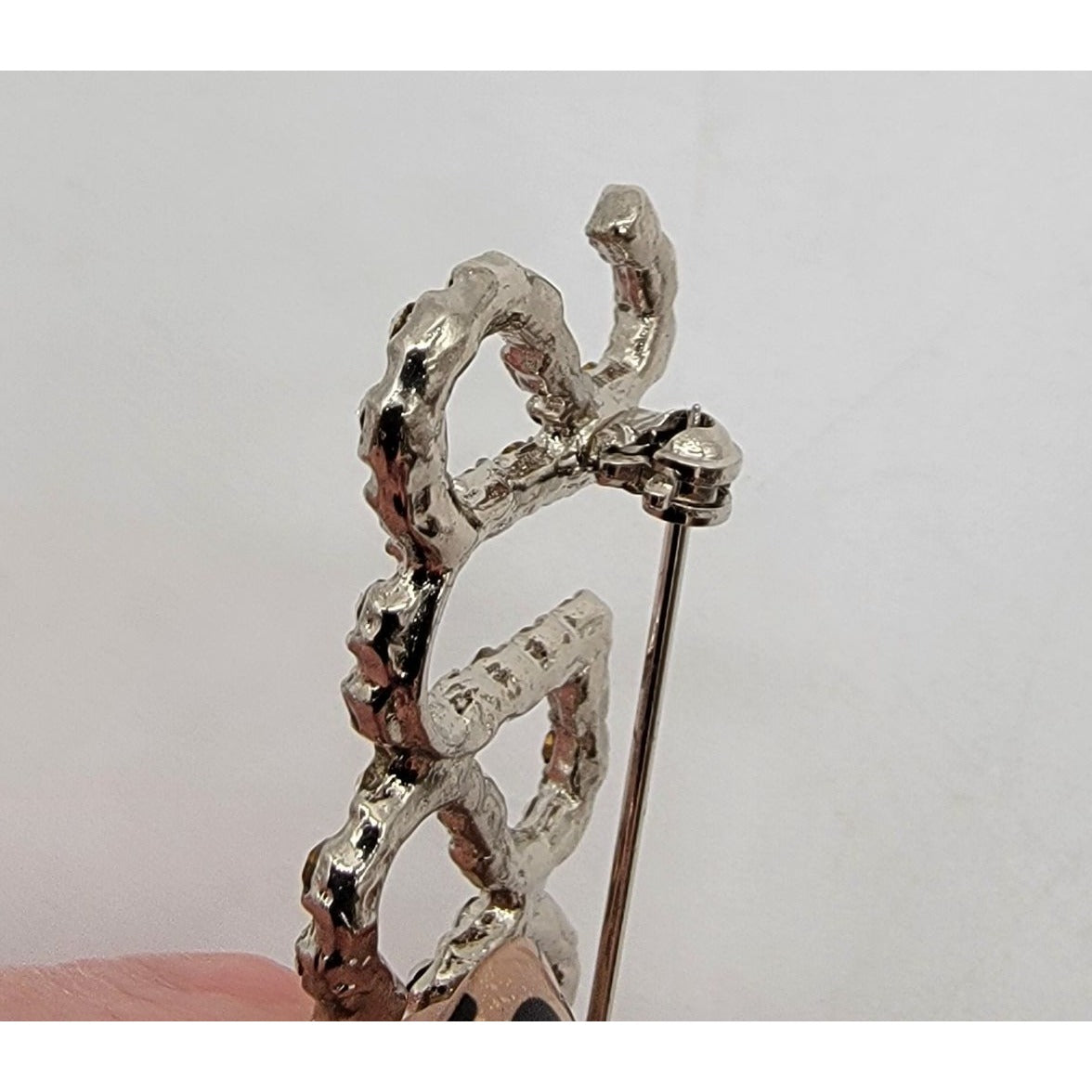 Vintage Rhinestone Jesus Brooch Pin
