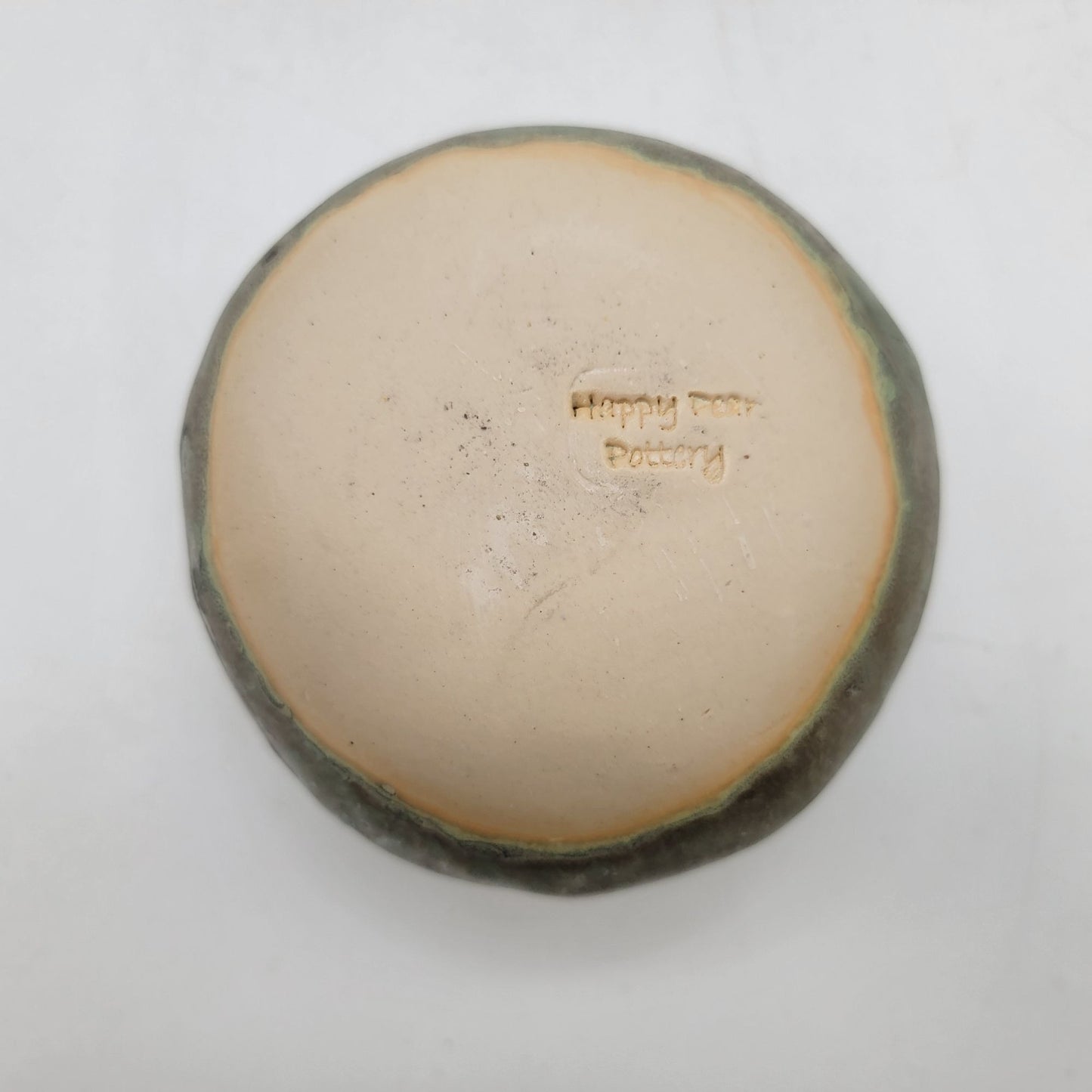 Happy Pear Pottery Green Glazed Art Pottery Paperweight