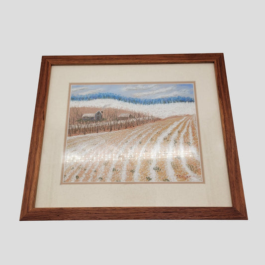 Original Farm Scene Watercolor Painting By J Benjamin