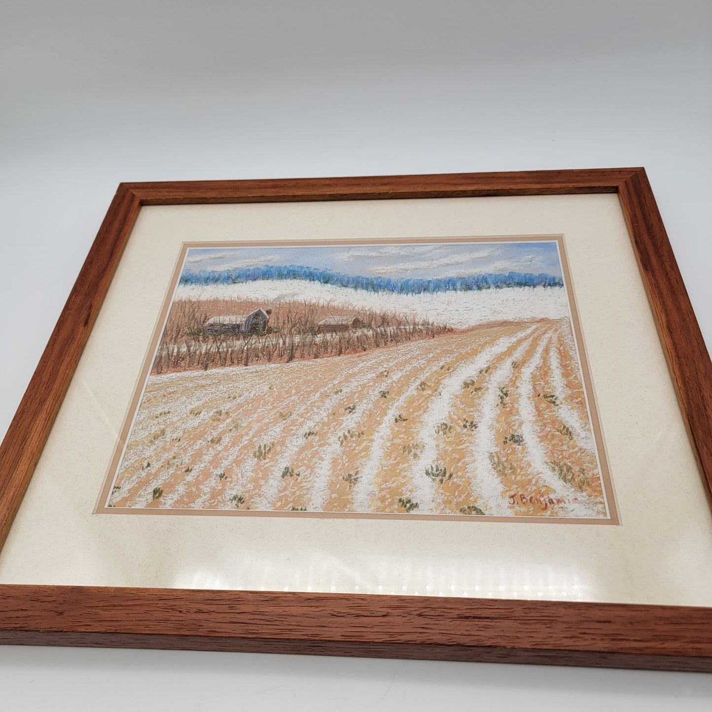 Original Farm Scene Watercolor Painting By J Benjamin