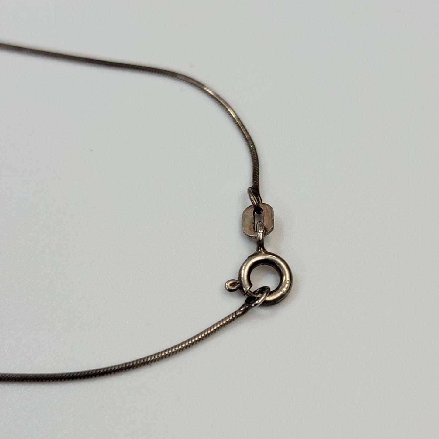 Vintage Baltic Amber With Fossil Bug 925 Pendant On Sterling Silver Snake Chain Necklace