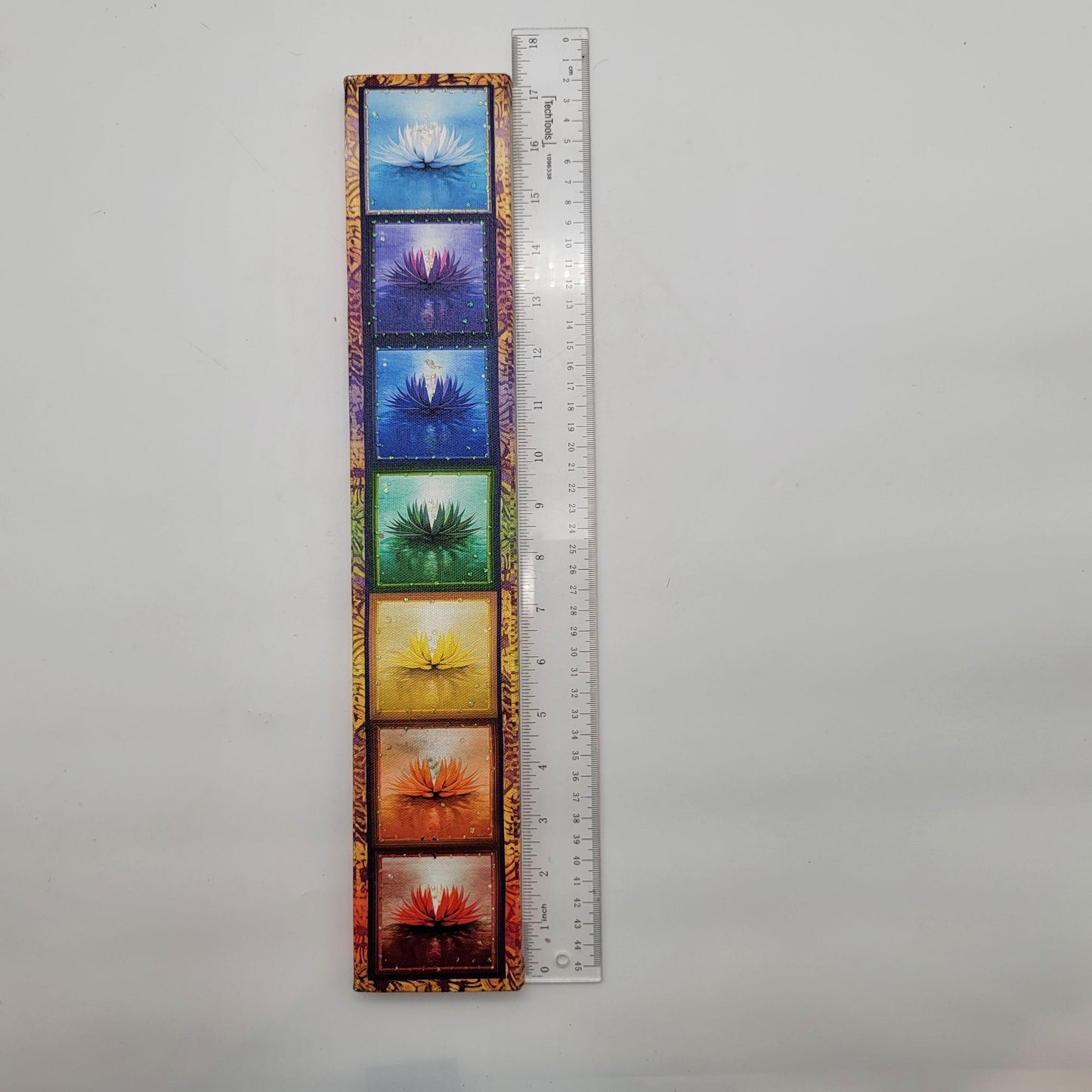 Chakra Meditation Lotus Flower Vertical Wall Art Print Signed