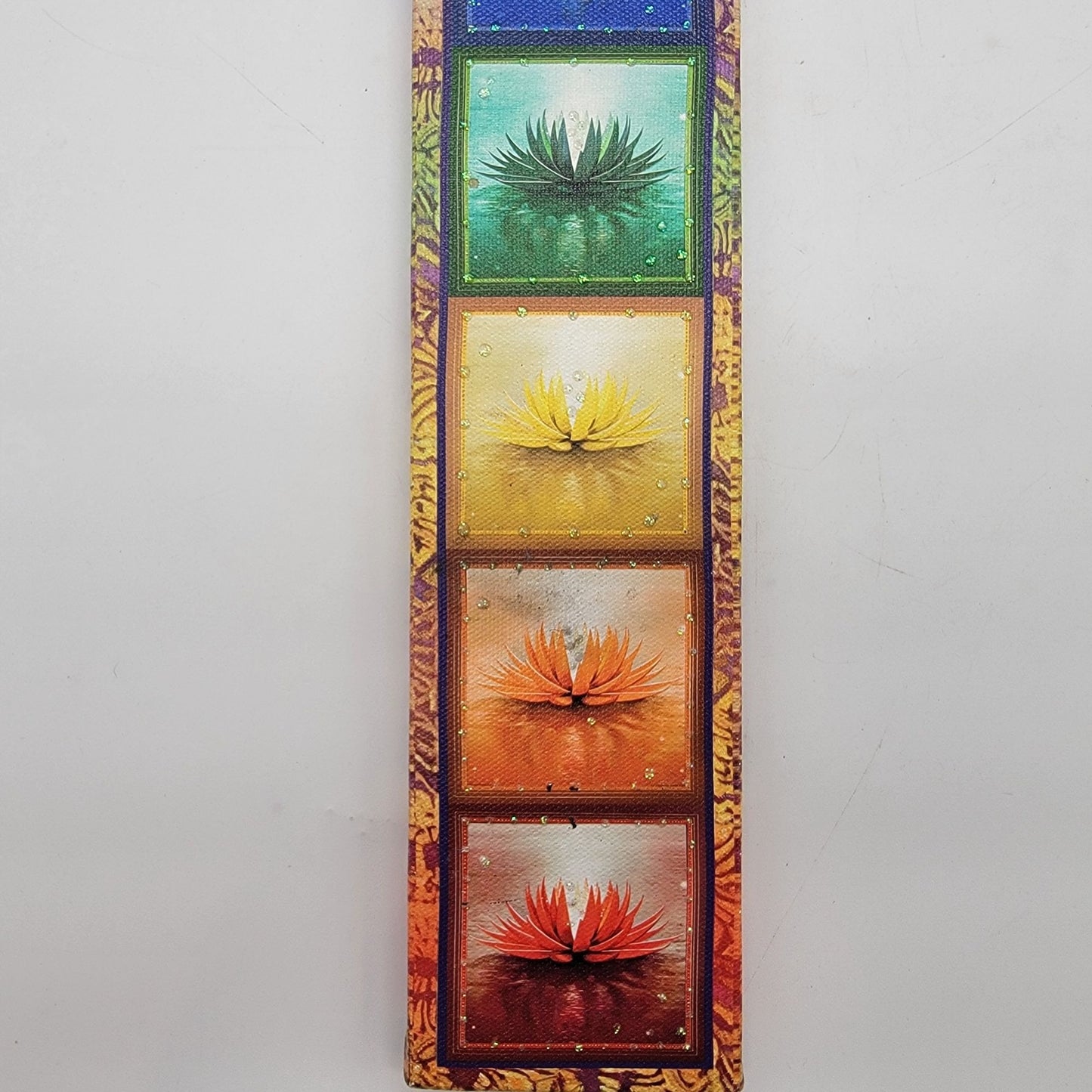 Chakra Meditation Lotus Flower Vertical Wall Art Print Signed