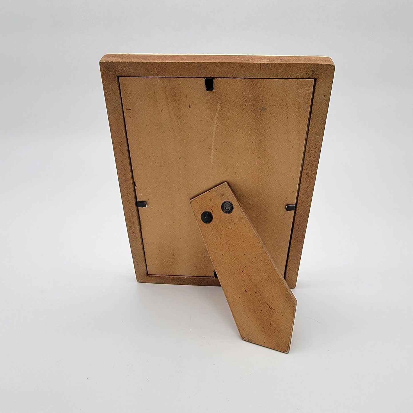 Inlaid Bone Picture Frame With Geometric Black & Red Patterns