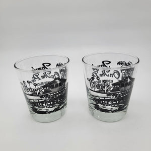 Pair of Vintage Tonys On The Pier Redondo Beach Cocktail Glasses