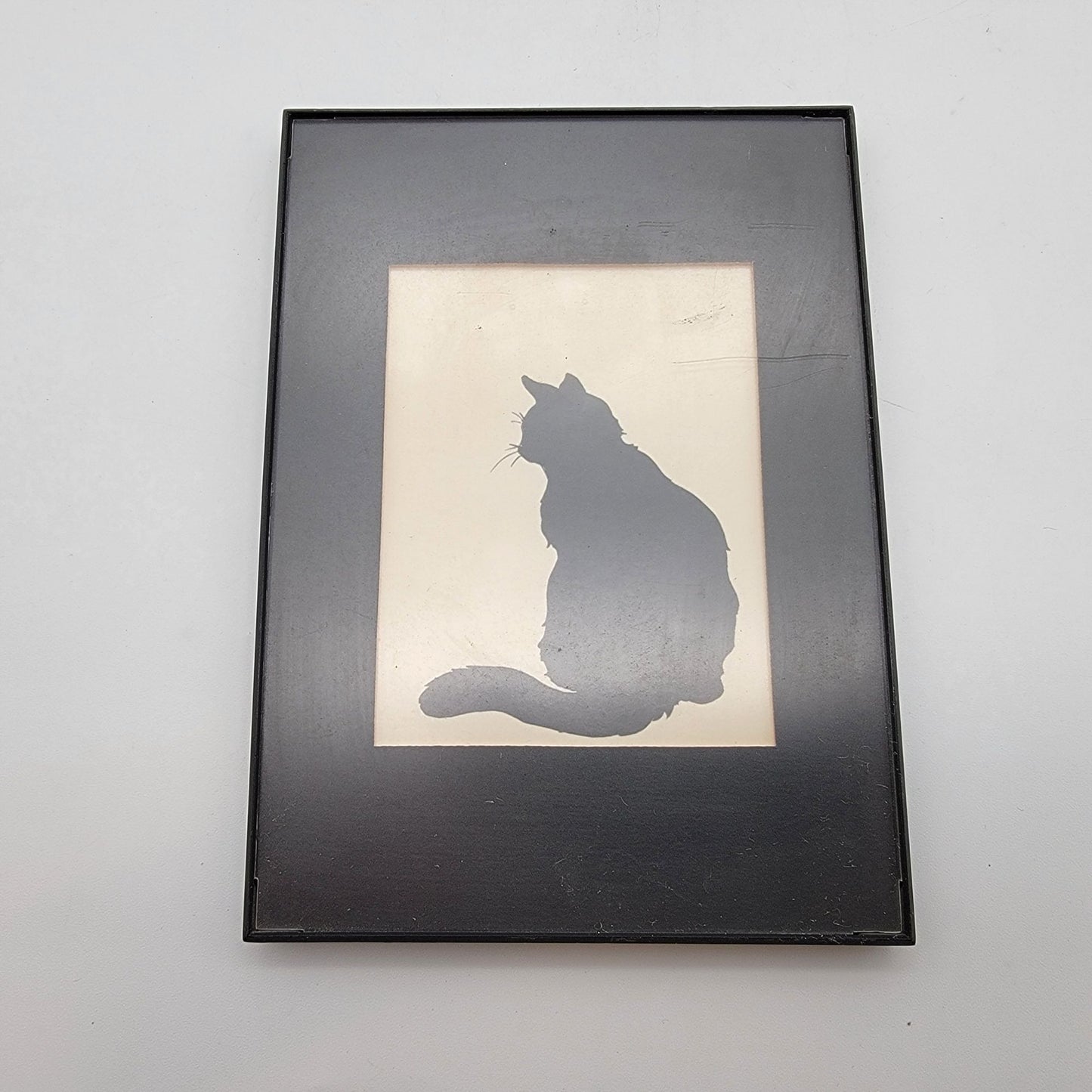 Framed Black Cat Silhouette Art Print