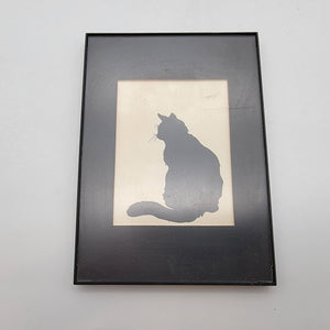 Framed Black Cat Silhouette Art Print