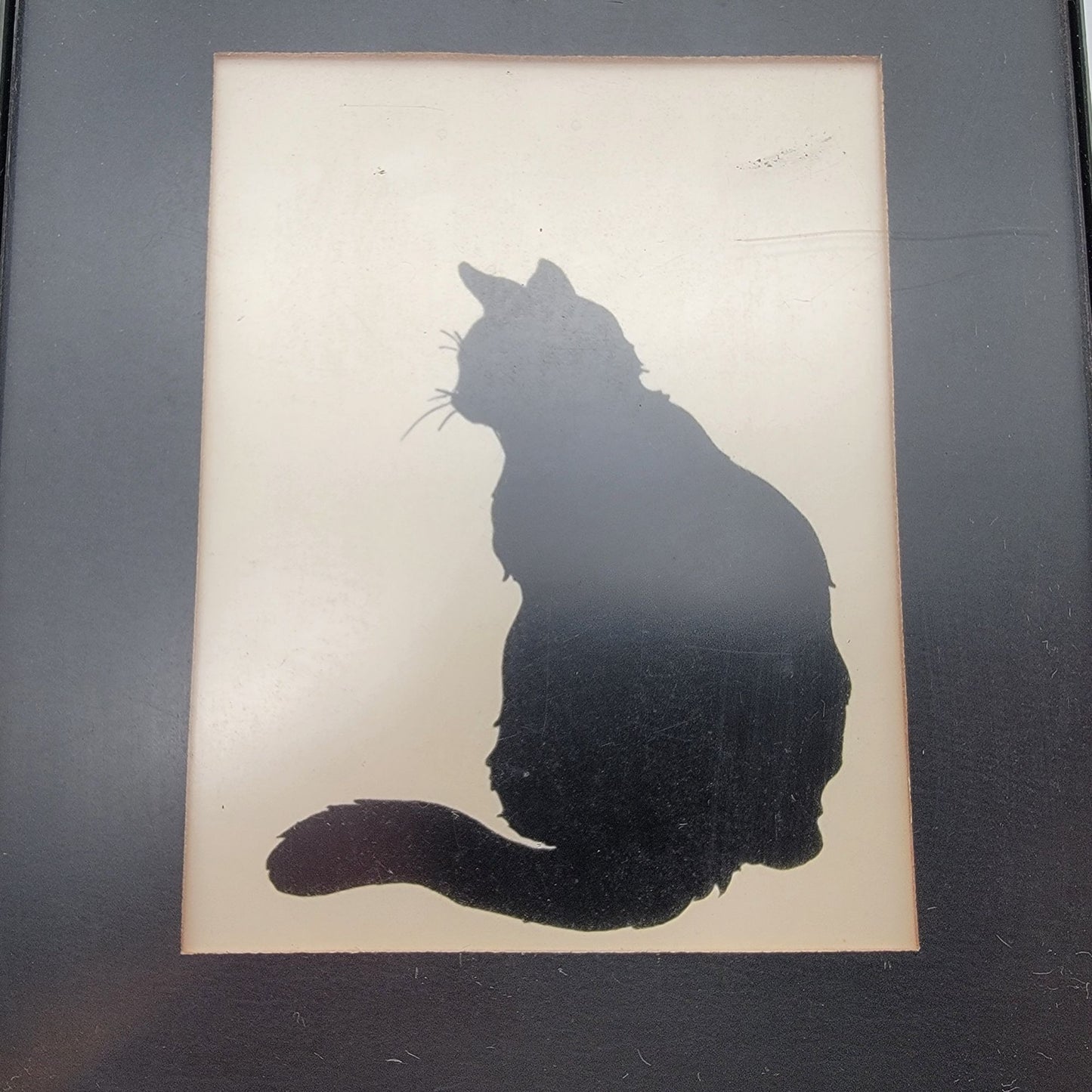 Framed Black Cat Silhouette Art Print