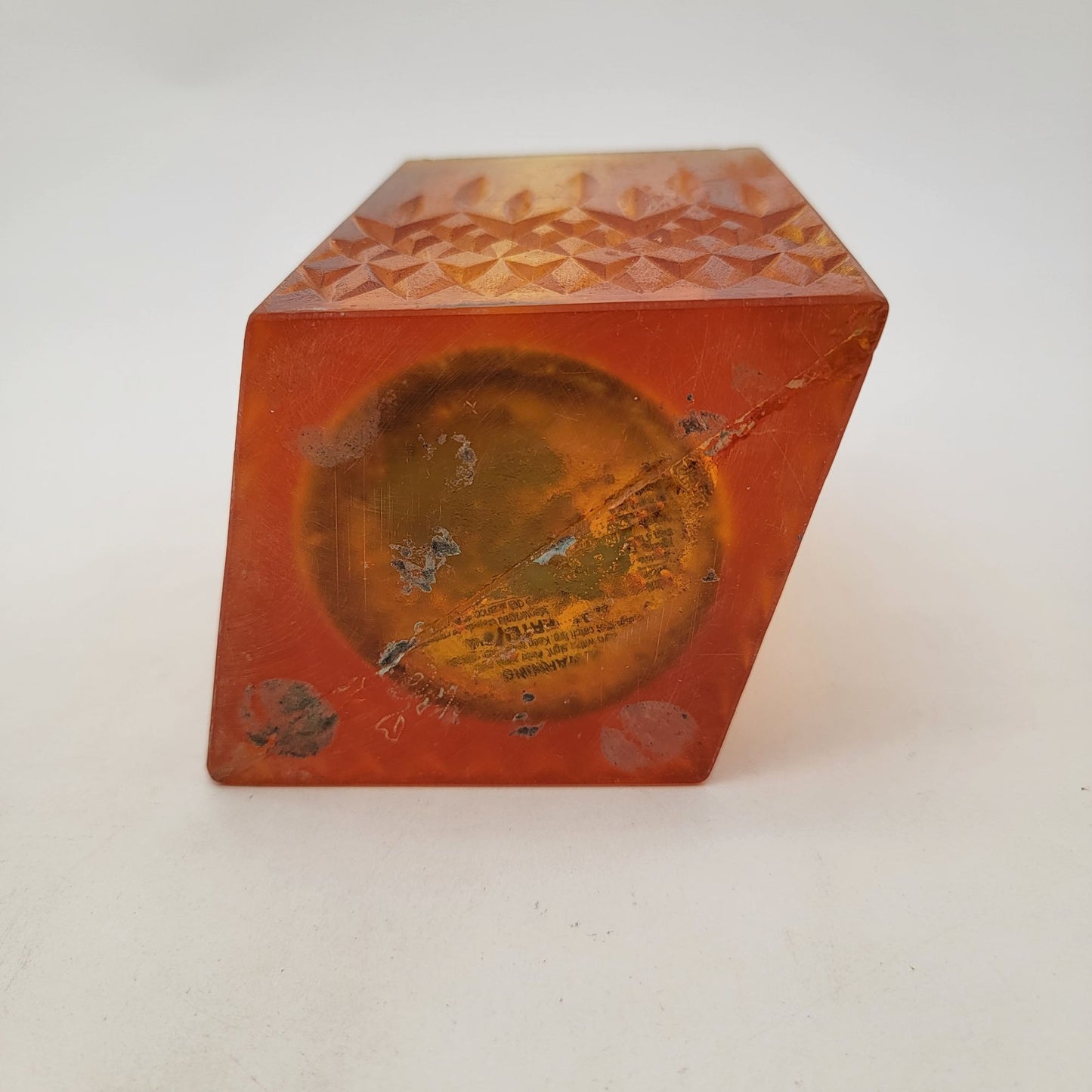 MCM Sascha Brastoff Amber Resin Candle Holder