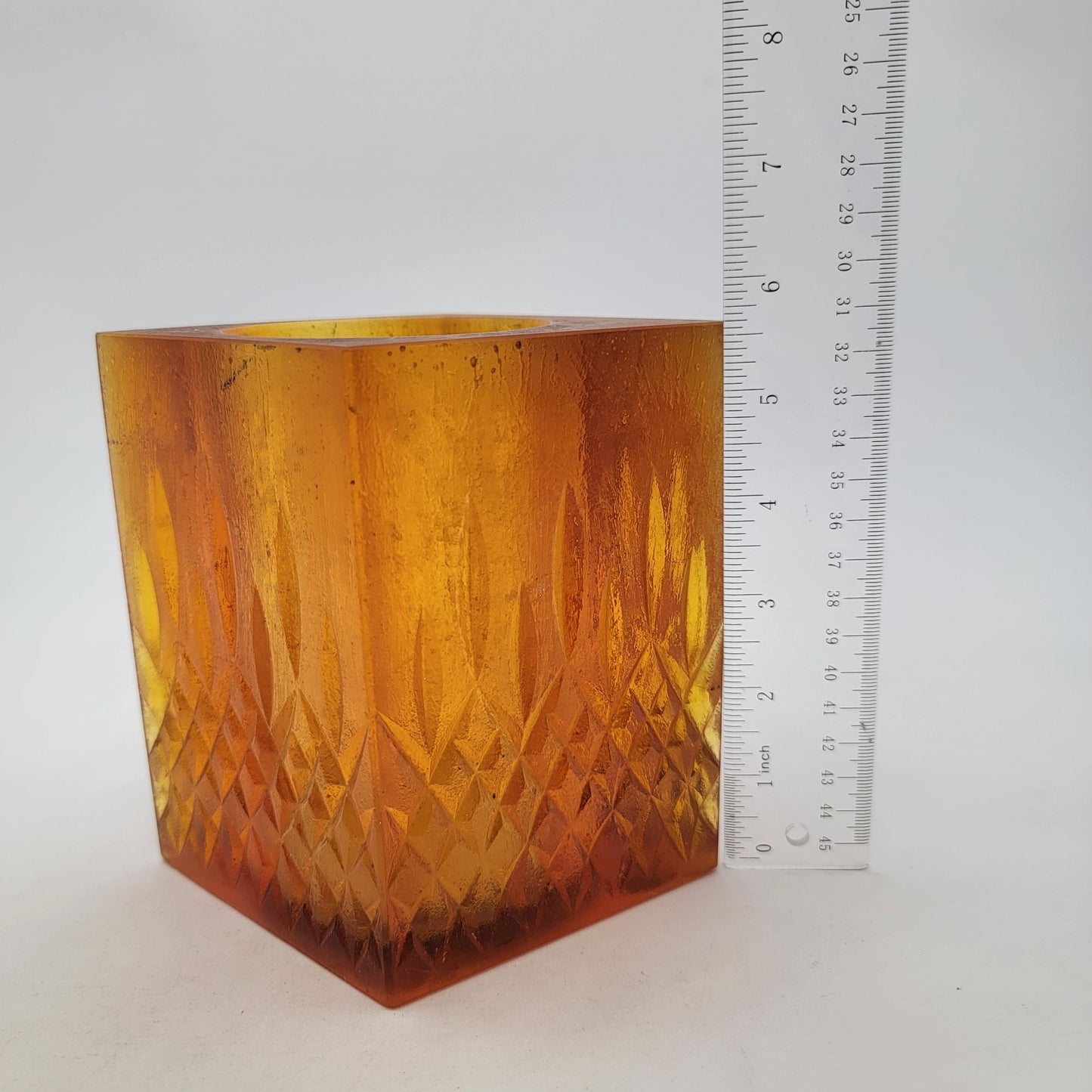 MCM Sascha Brastoff Amber Resin Candle Holder