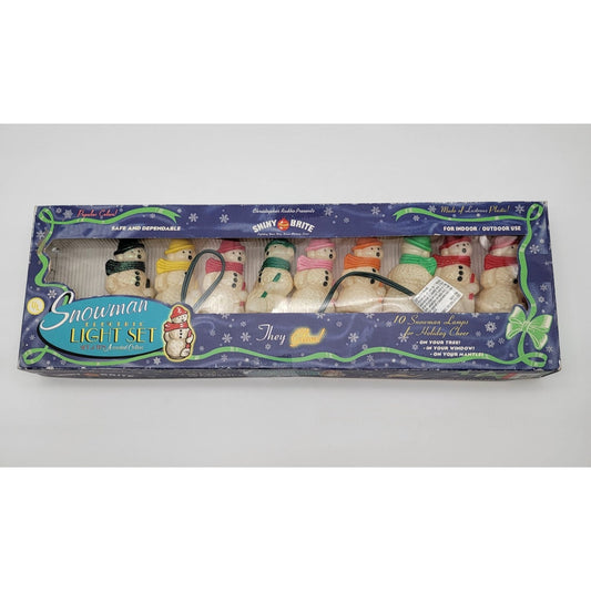 Vintage Christopher Radko Shiny Brite Snowman Electric Holiday Light Set