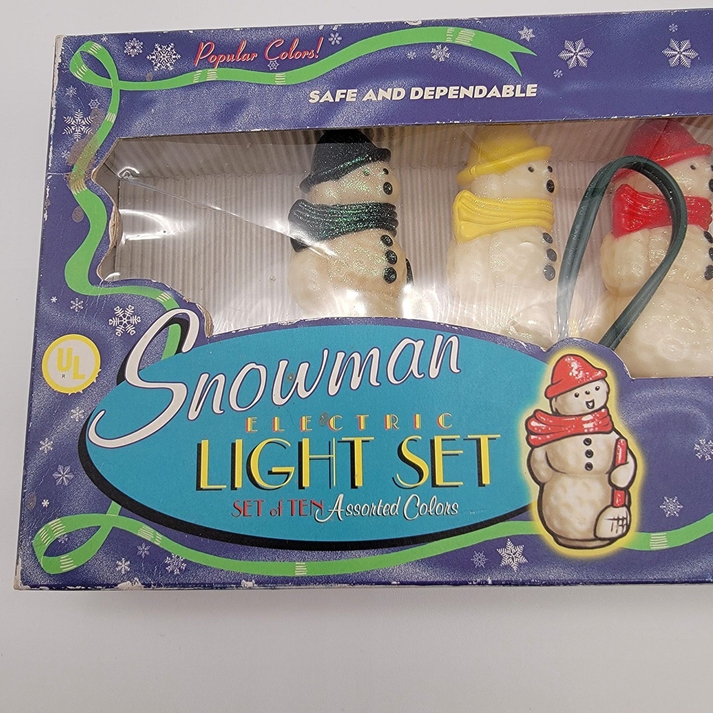Vintage Christopher Radko Shiny Brite Snowman Electric Holiday Light Set