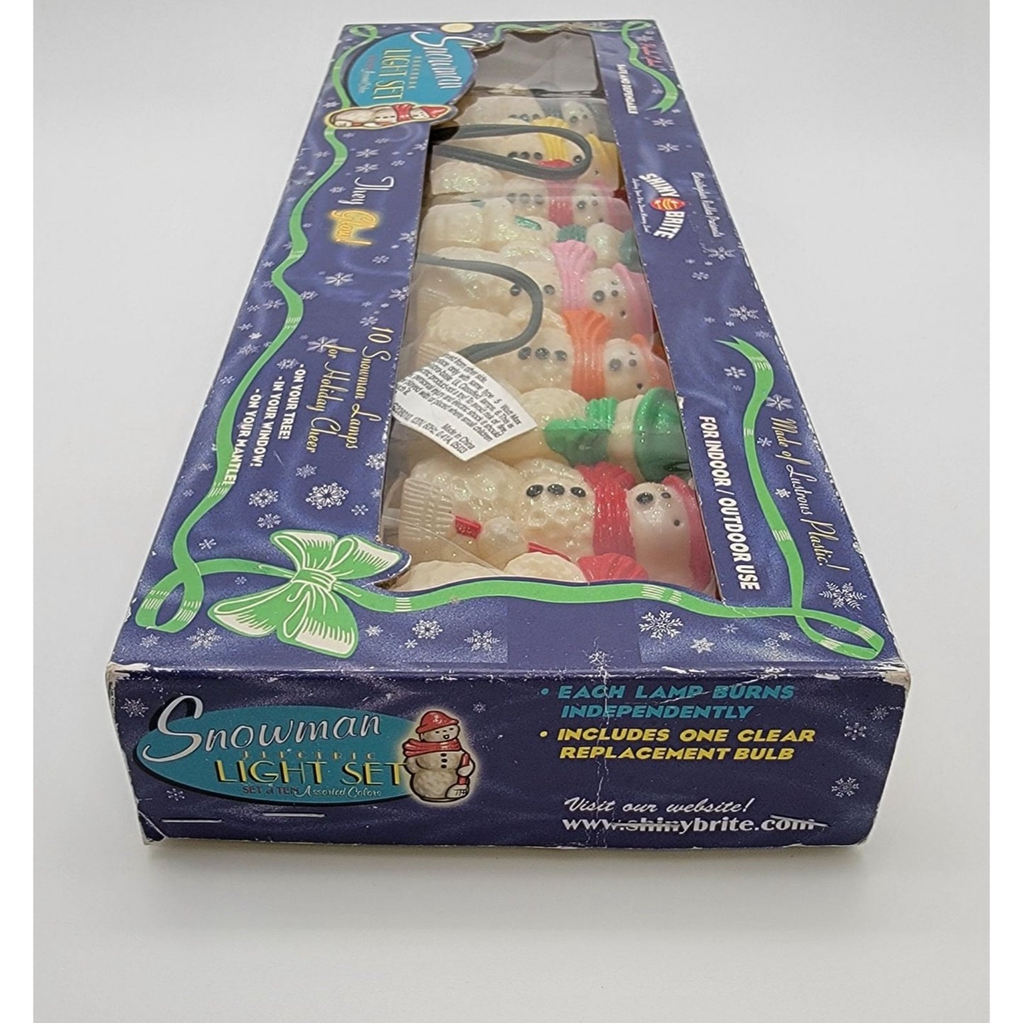Vintage Christopher Radko Shiny Brite Snowman Electric Holiday Light Set
