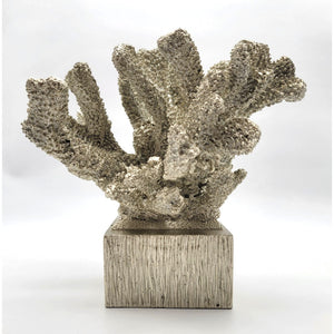 Contemporary Silver Faux Coral Sculpture