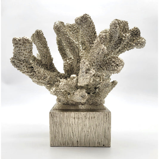 Contemporary Silver Faux Coral Sculpture
