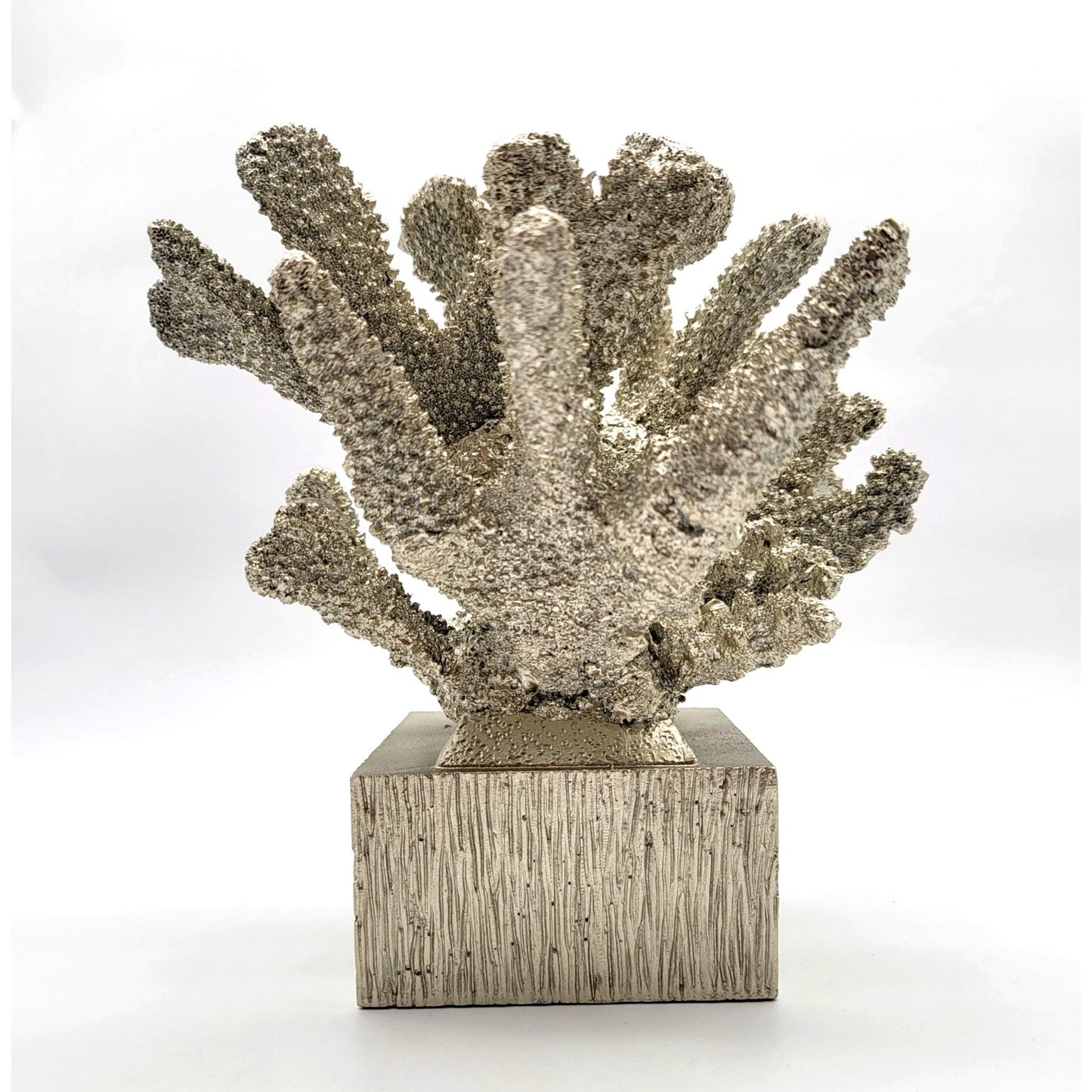Contemporary Silver Faux Coral Sculpture