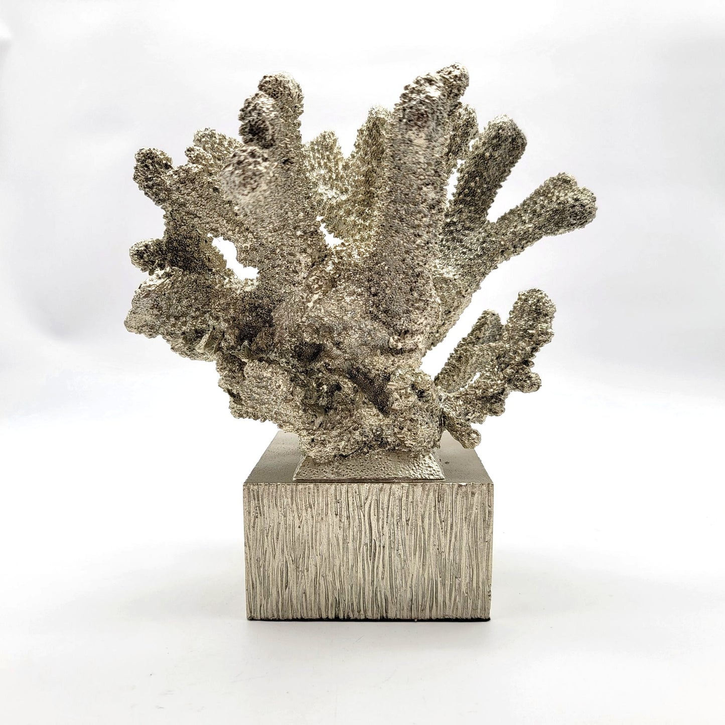 Contemporary Silver Faux Coral Sculpture