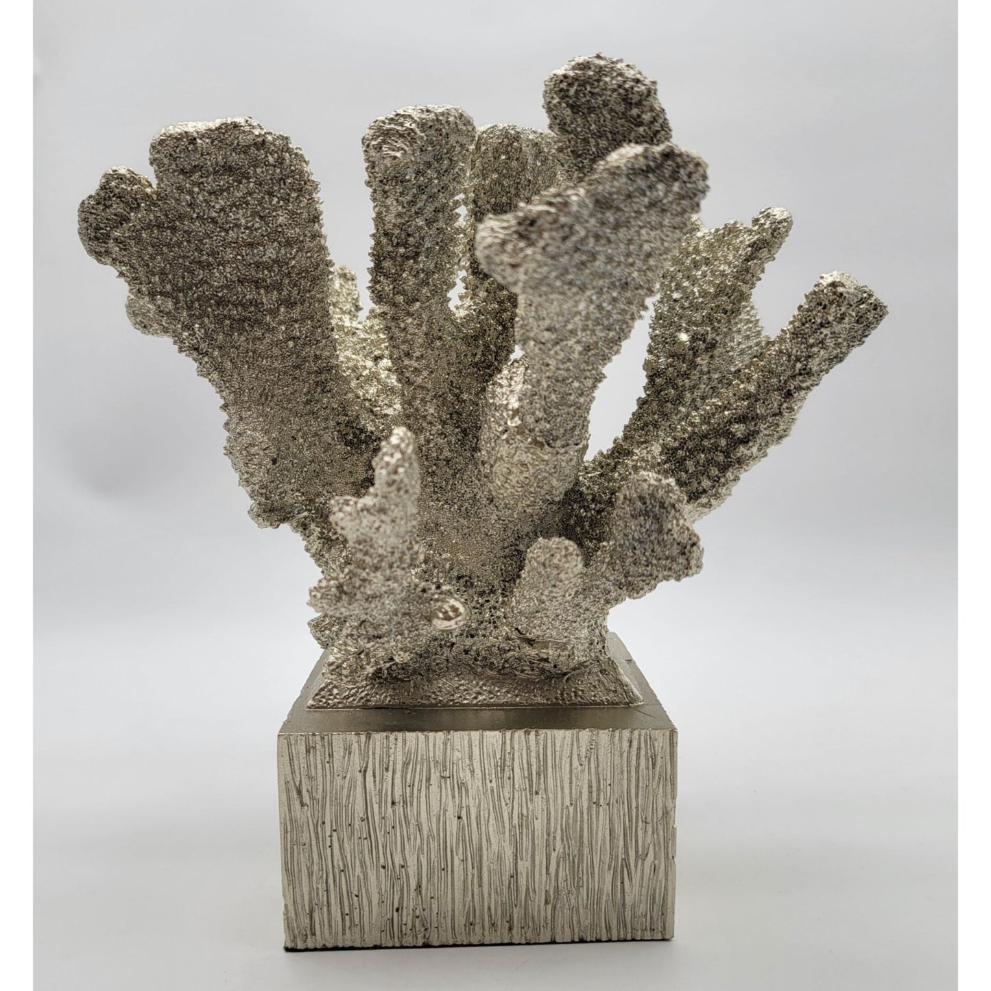 Contemporary Silver Faux Coral Sculpture