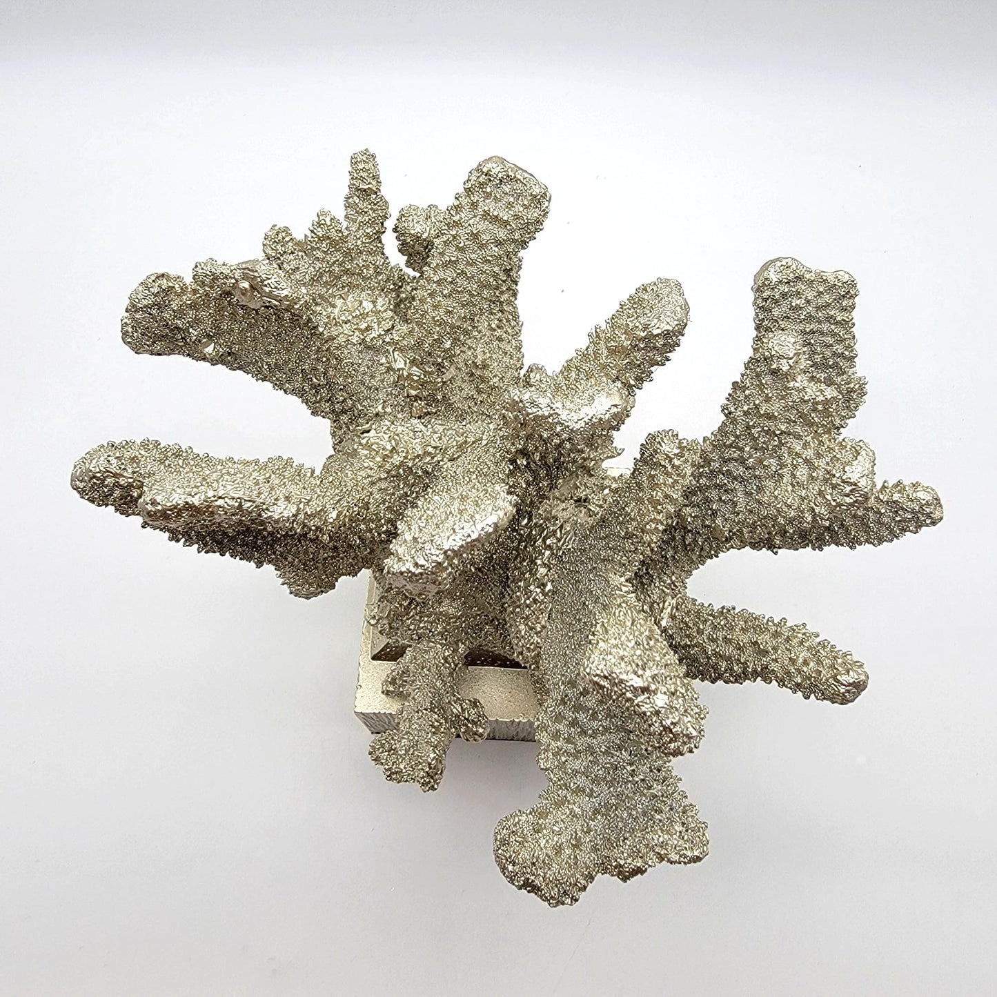 Contemporary Silver Faux Coral Sculpture