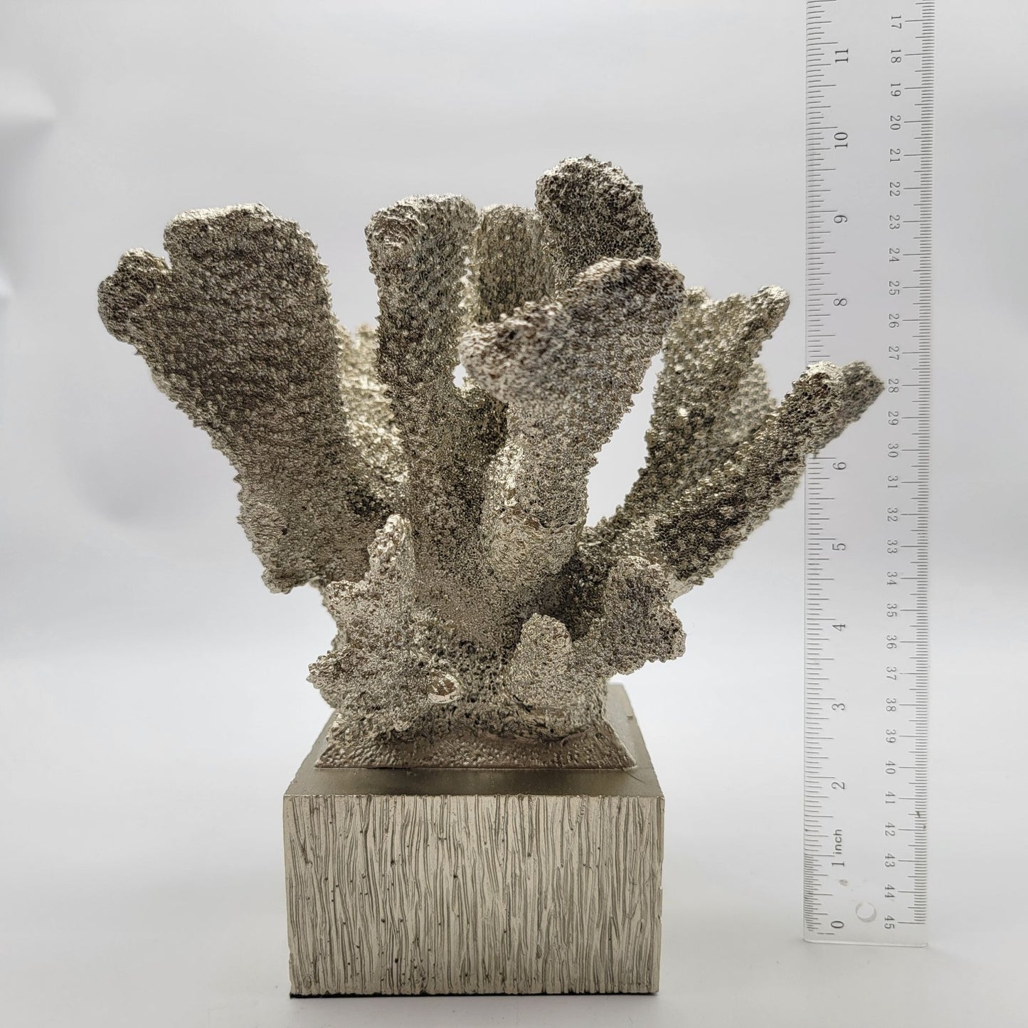 Contemporary Silver Faux Coral Sculpture