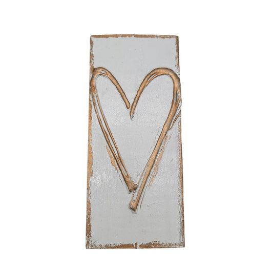 Coddlewomple Rustic Heart Wood Wall Art Tall Distressed White