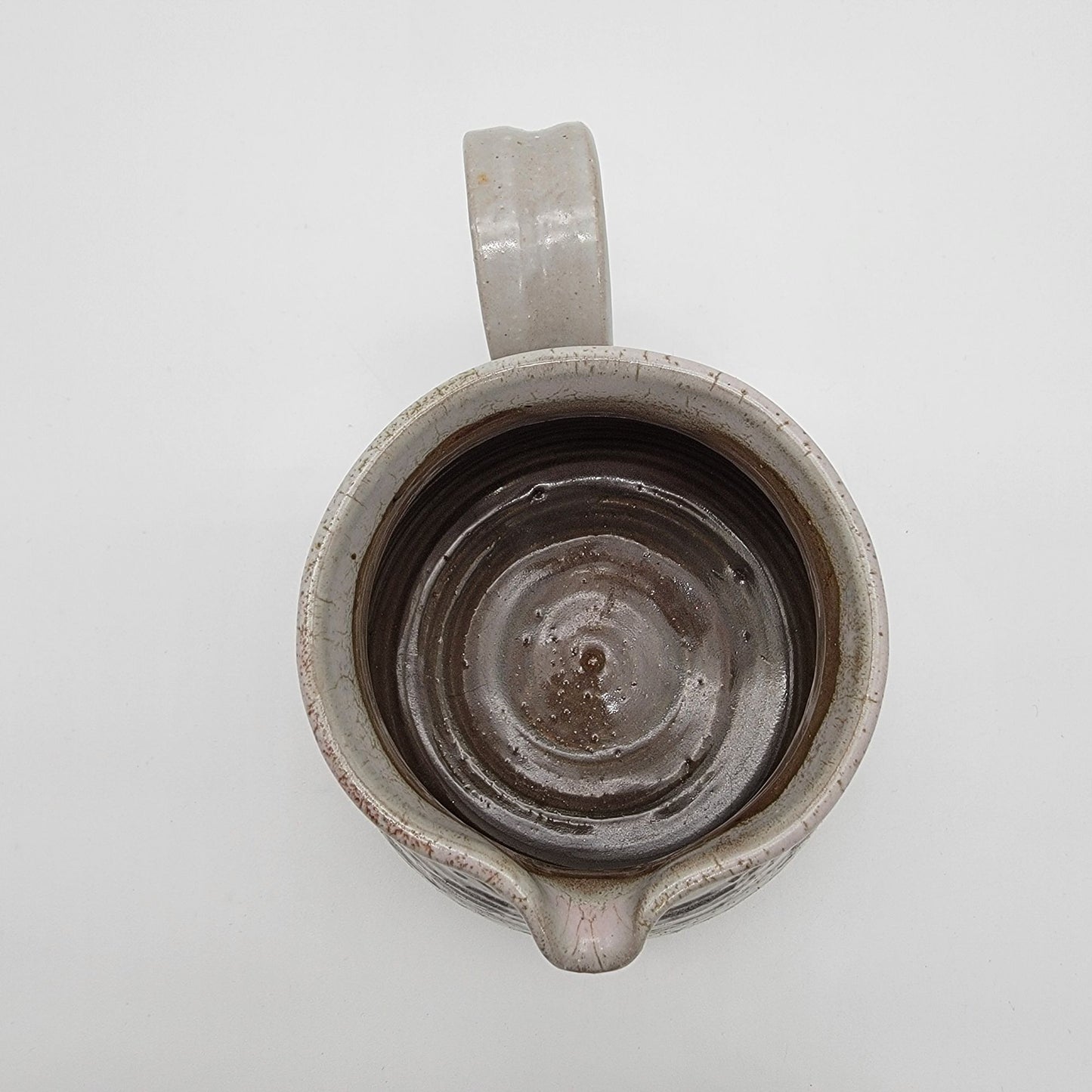 Vintage Stoneware Pottery Pitcher Earthy Organic Dots