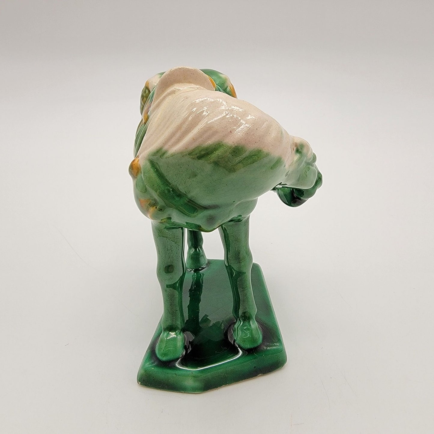 Vintage Luoyang Green Tang Dynasty War Horse Sancai Pottery Figurine