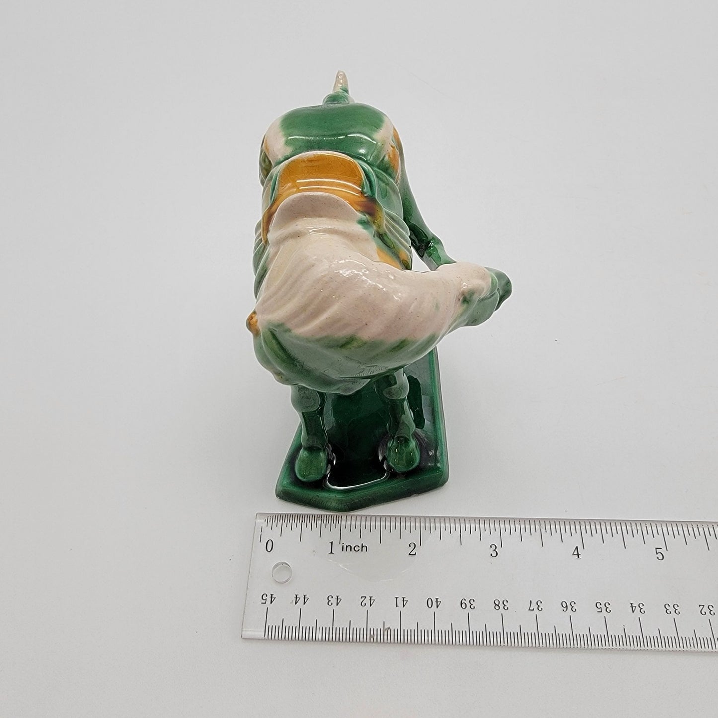 Vintage Luoyang Green Tang Dynasty War Horse Sancai Pottery Figurine
