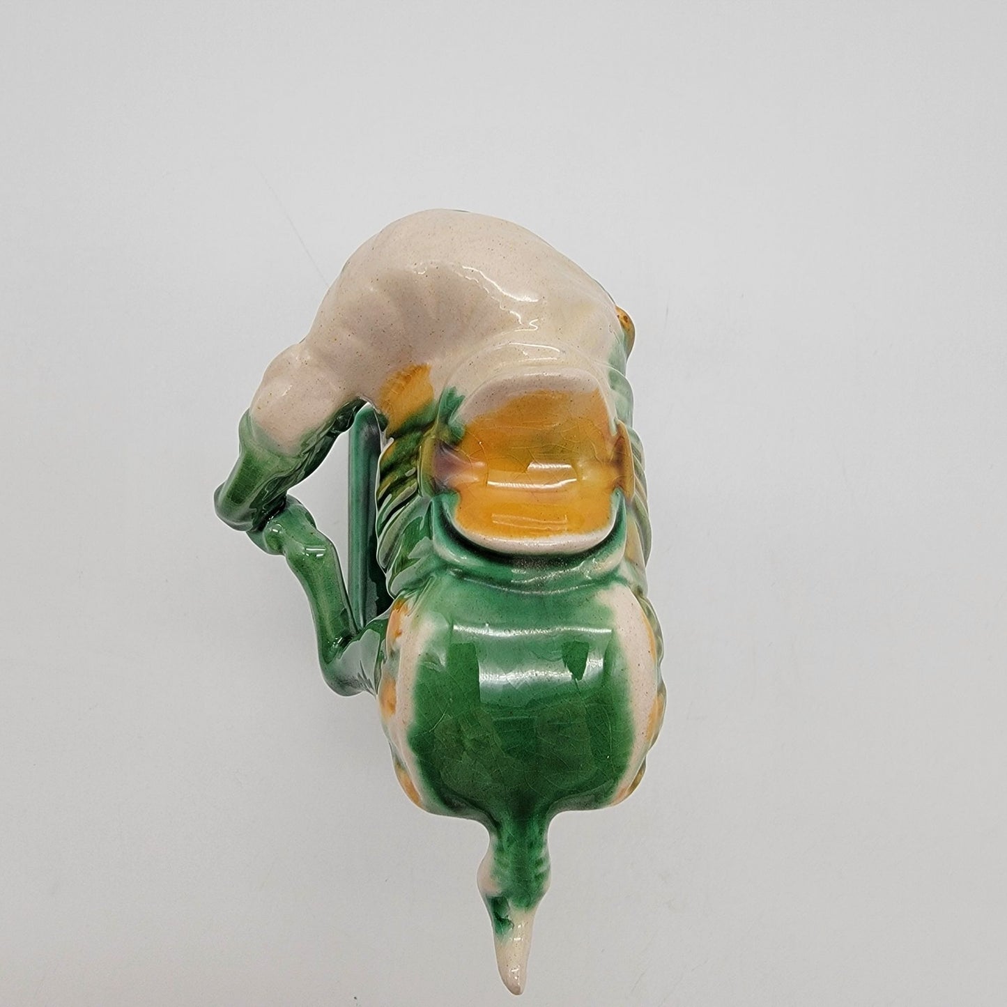 Vintage Luoyang Green Tang Dynasty War Horse Sancai Pottery Figurine