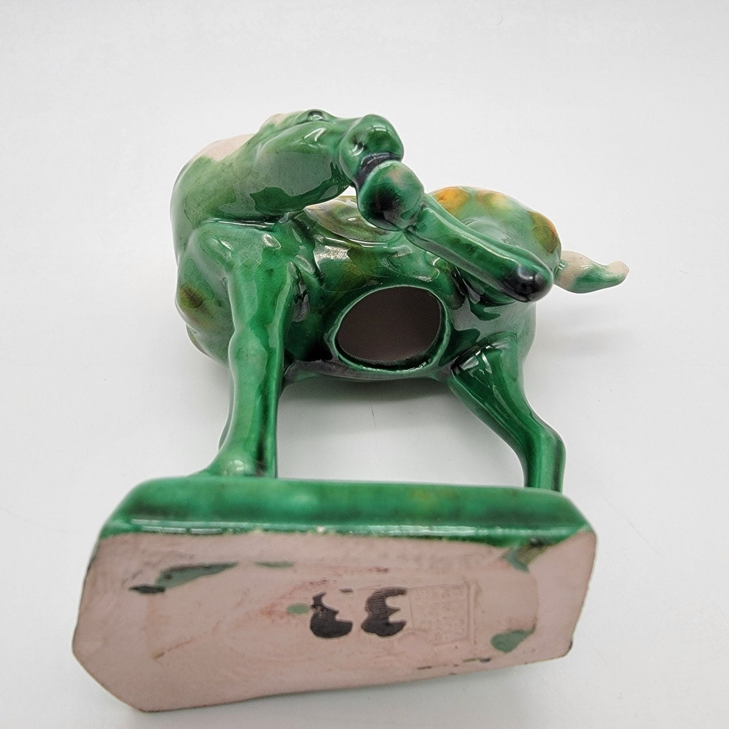 Vintage Luoyang Green Tang Dynasty War Horse Sancai Pottery Figurine