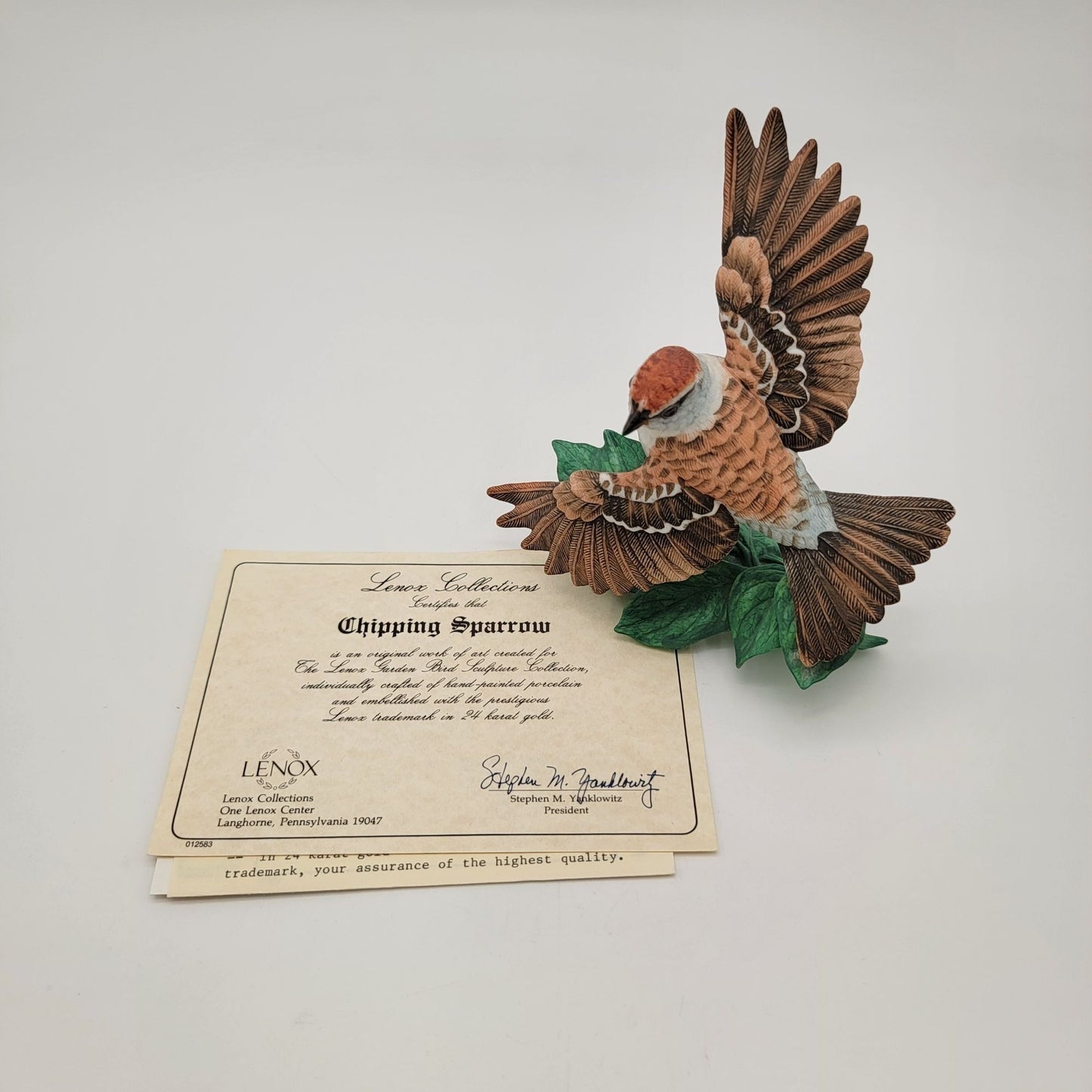 Lenox 1990 Chipping Sparrow Fine Porcelain Bird Figurine AS FOUND