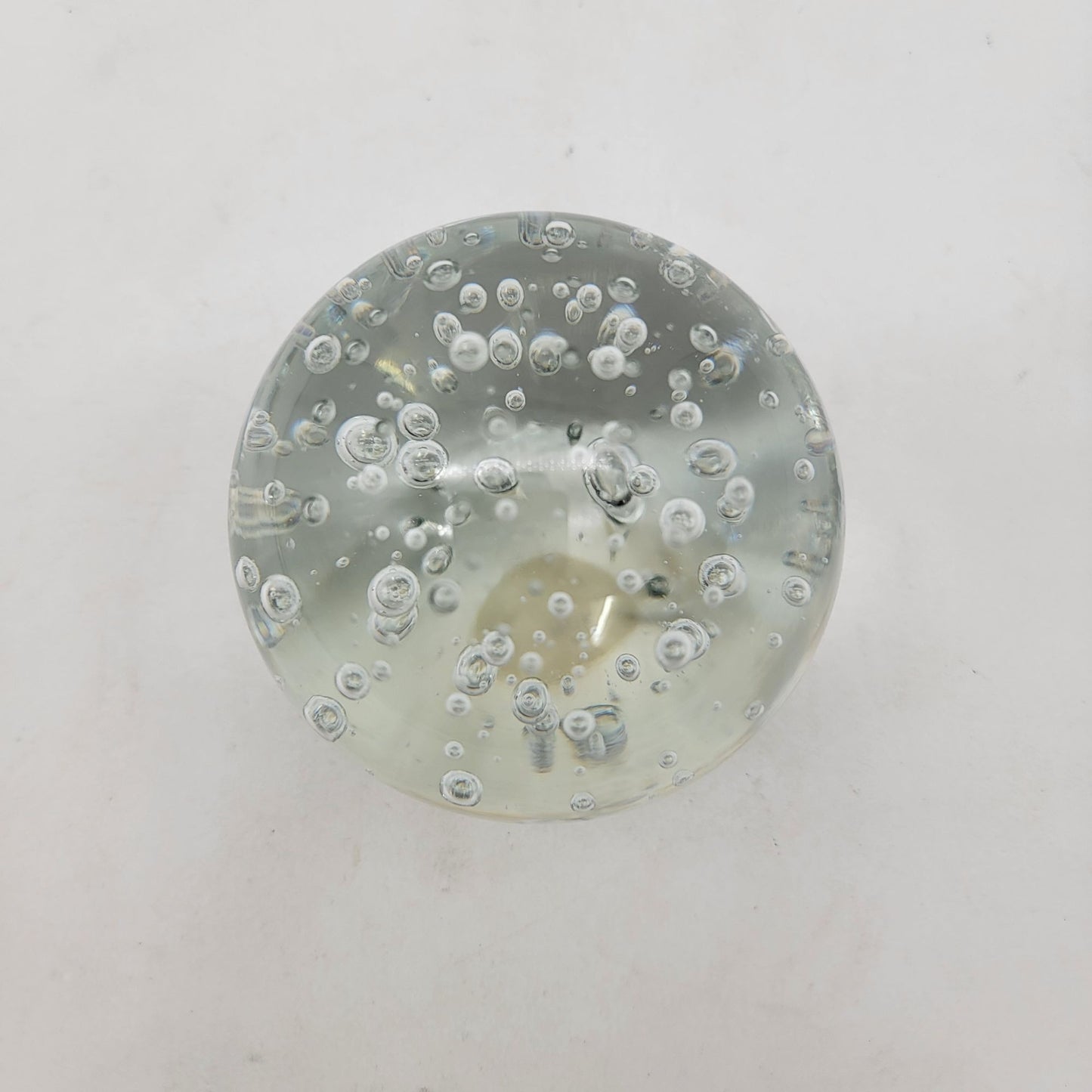 Vintage Art Glass Paperweight With Bullicante Controlled Bubbles