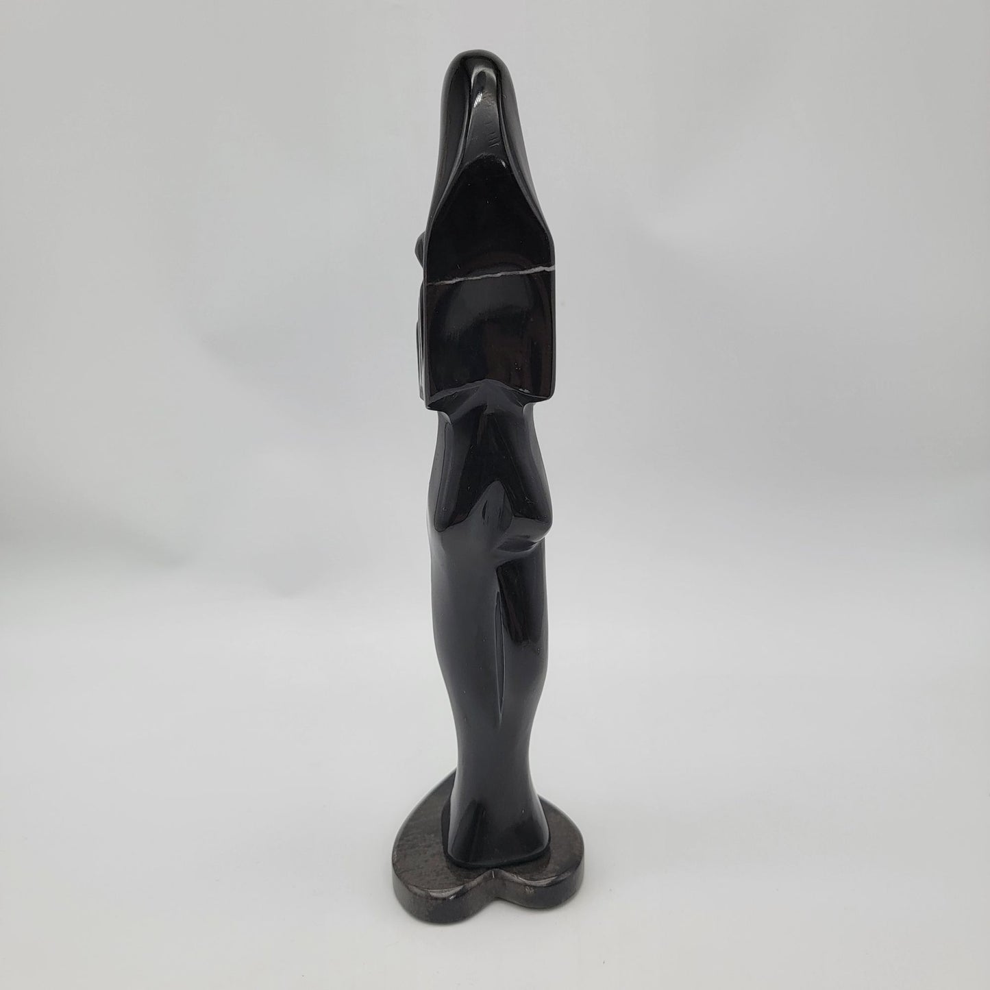 Abstract Black Stone Sculpture