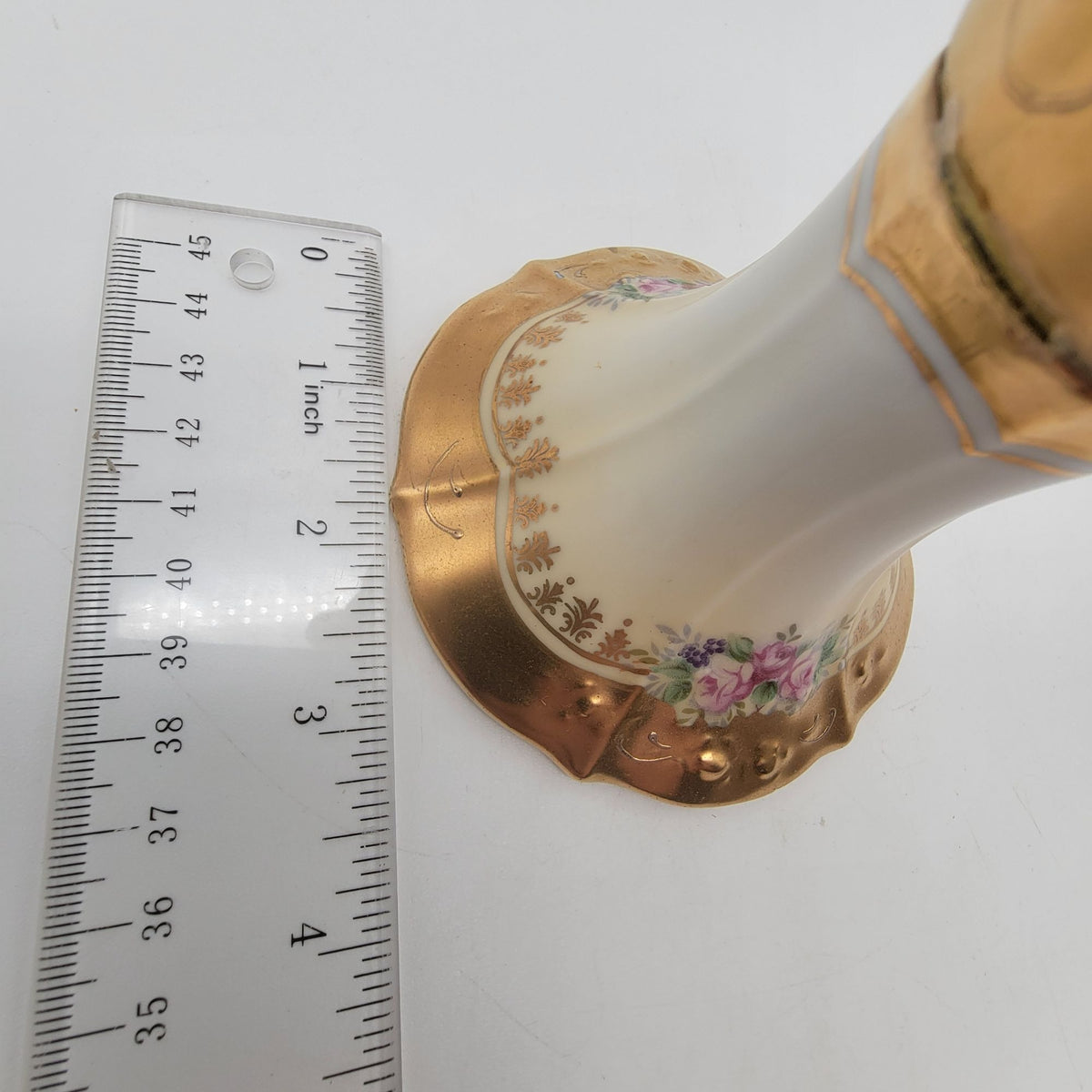 Antique Royal Crown Hand-Painted Porcelain Vase with Lid