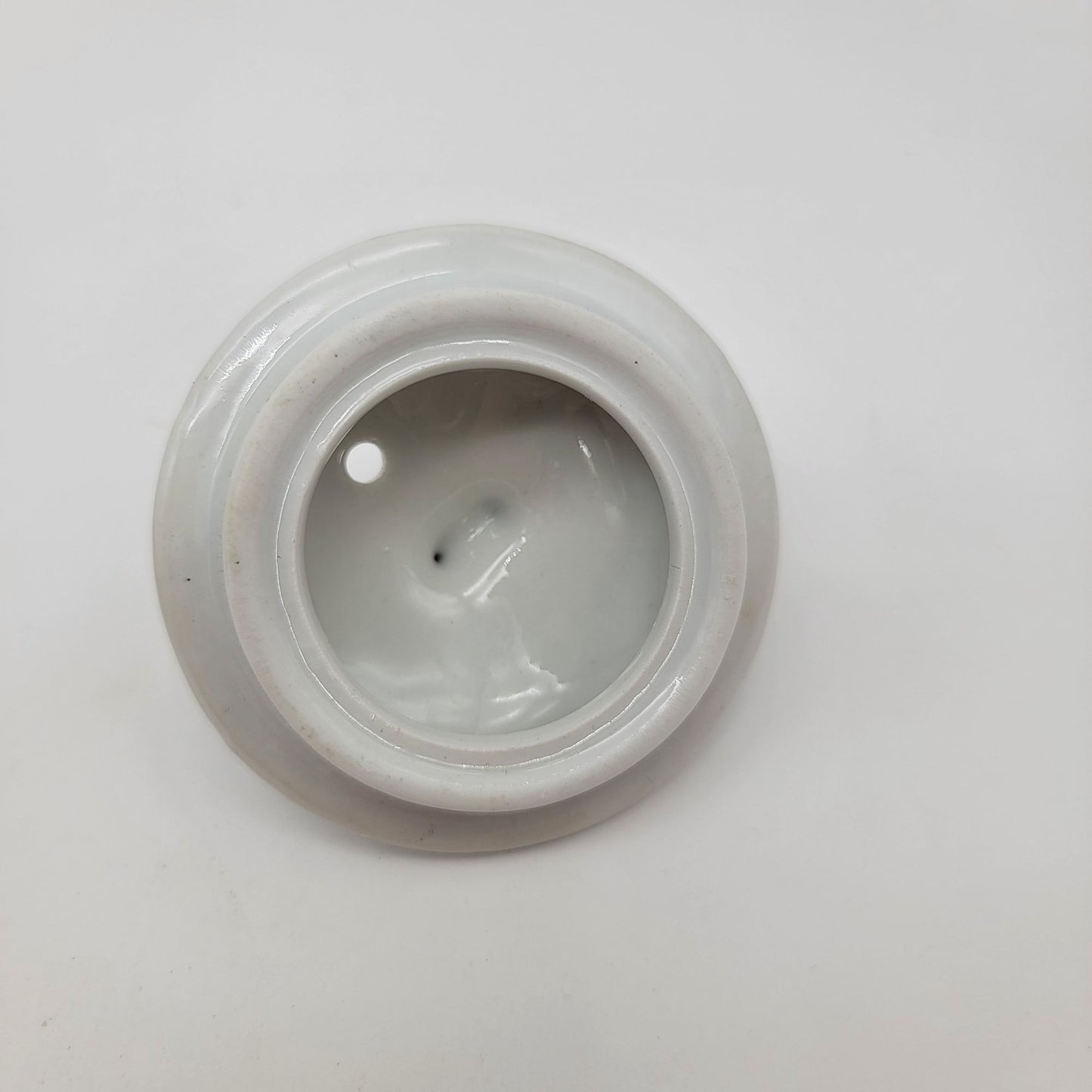 Vintage Porcelain Teapot With Hand-Painted Blue Fish Design & Ornate Lid