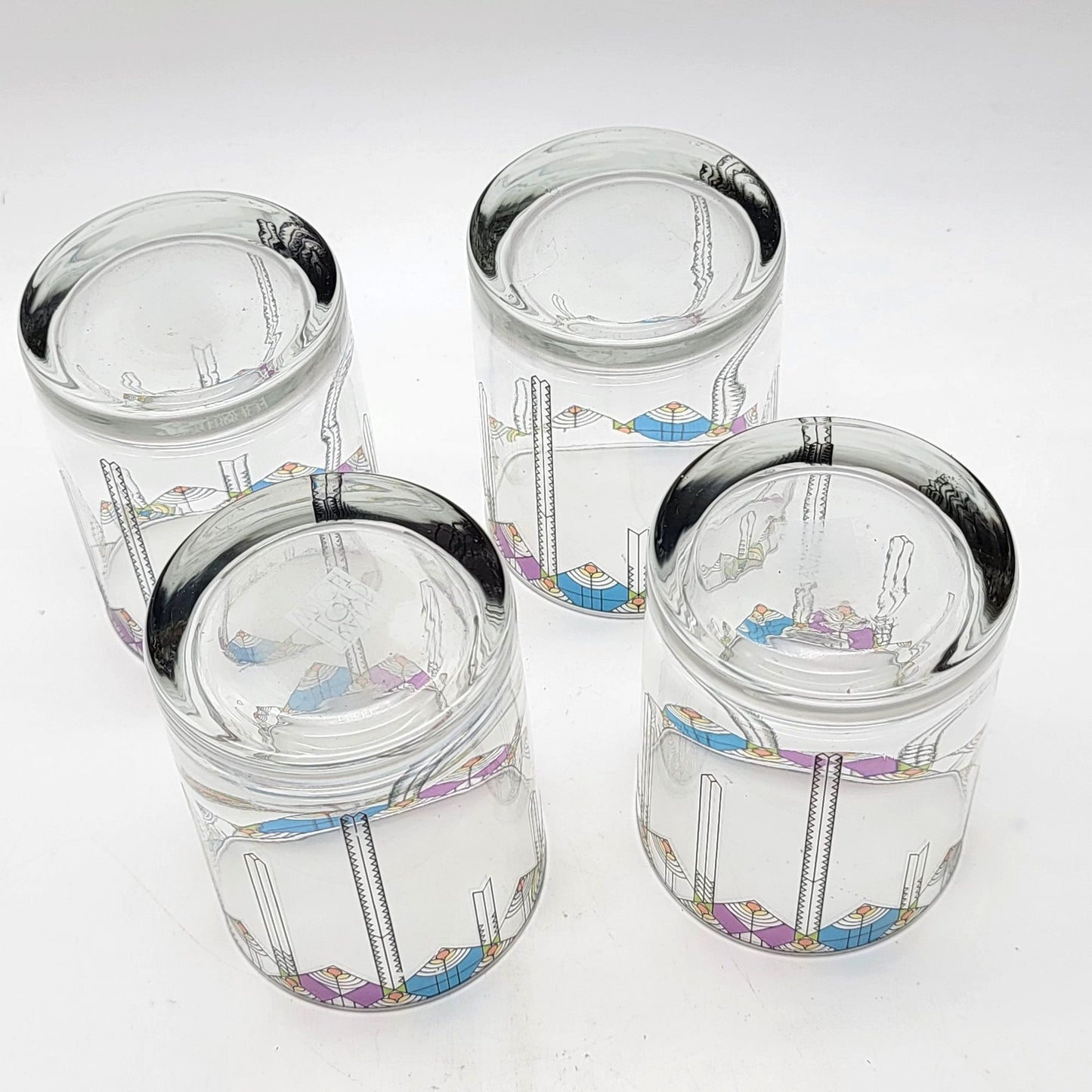 Culver Frank Lloyd Wright April Showers Double Old-Fashion Glass Set Of 4