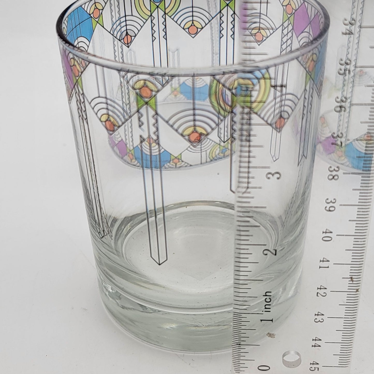 Culver Frank Lloyd Wright April Showers Double Old-Fashion Glass Set Of 4