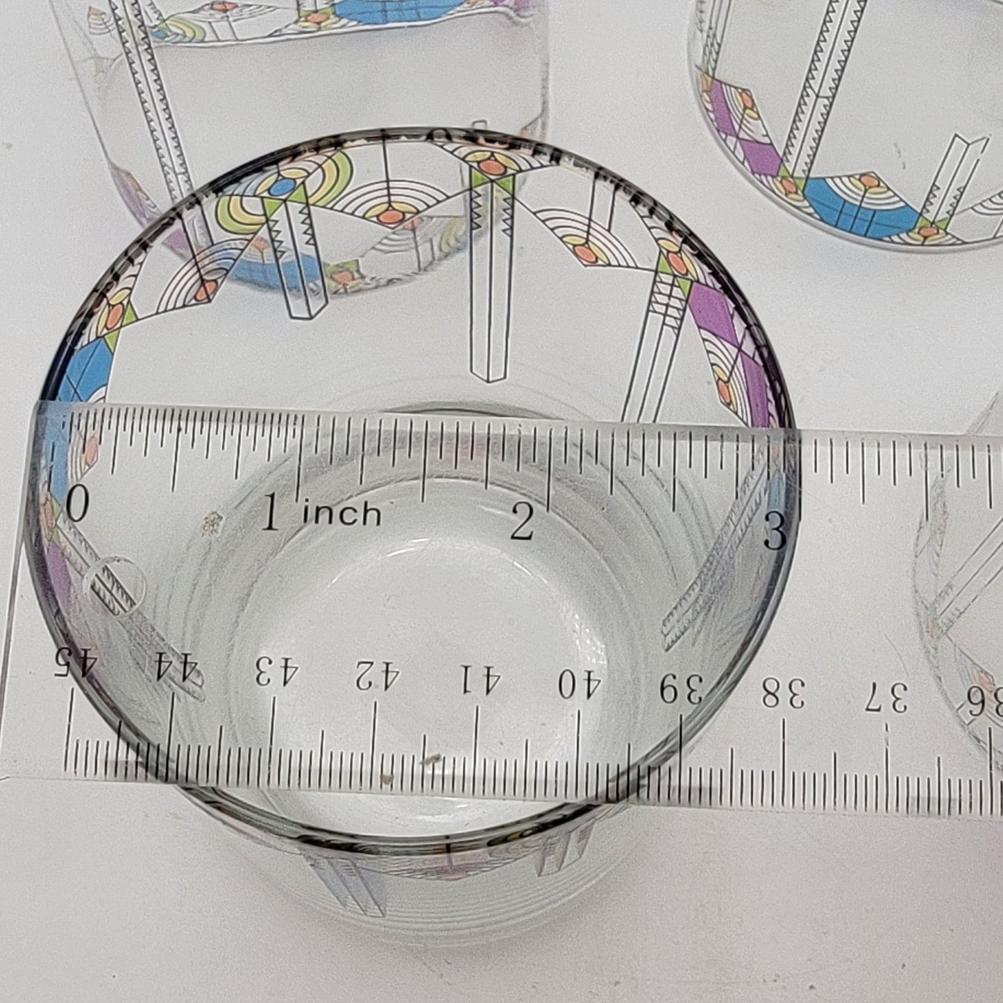 Culver Frank Lloyd Wright April Showers Double Old-Fashion Glass Set Of 4