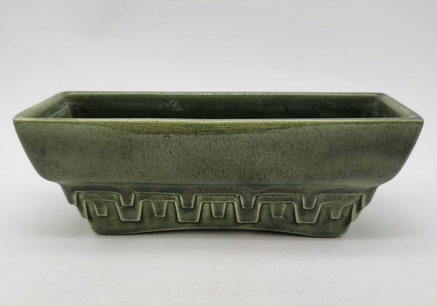 Vintage MCM Haeger Pottery Green Rectangular Planter  3774-A