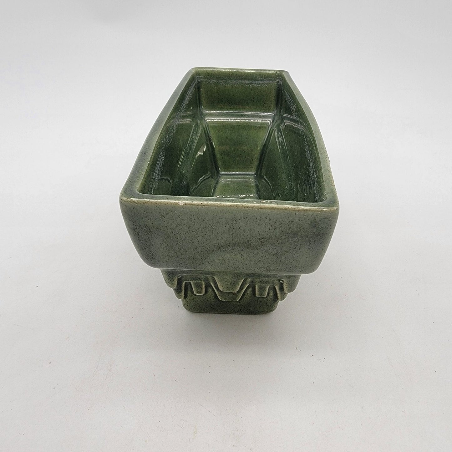 Vintage MCM Haeger Pottery Green Rectangular Planter  3774-A