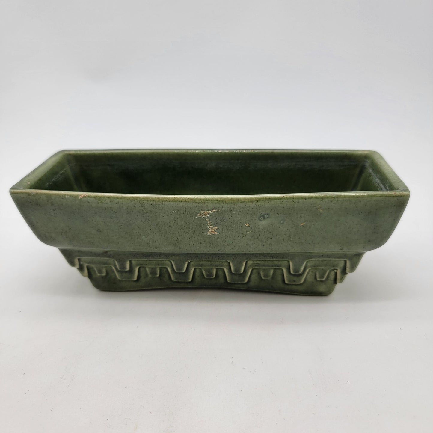 Vintage MCM Haeger Pottery Green Rectangular Planter  3774-A