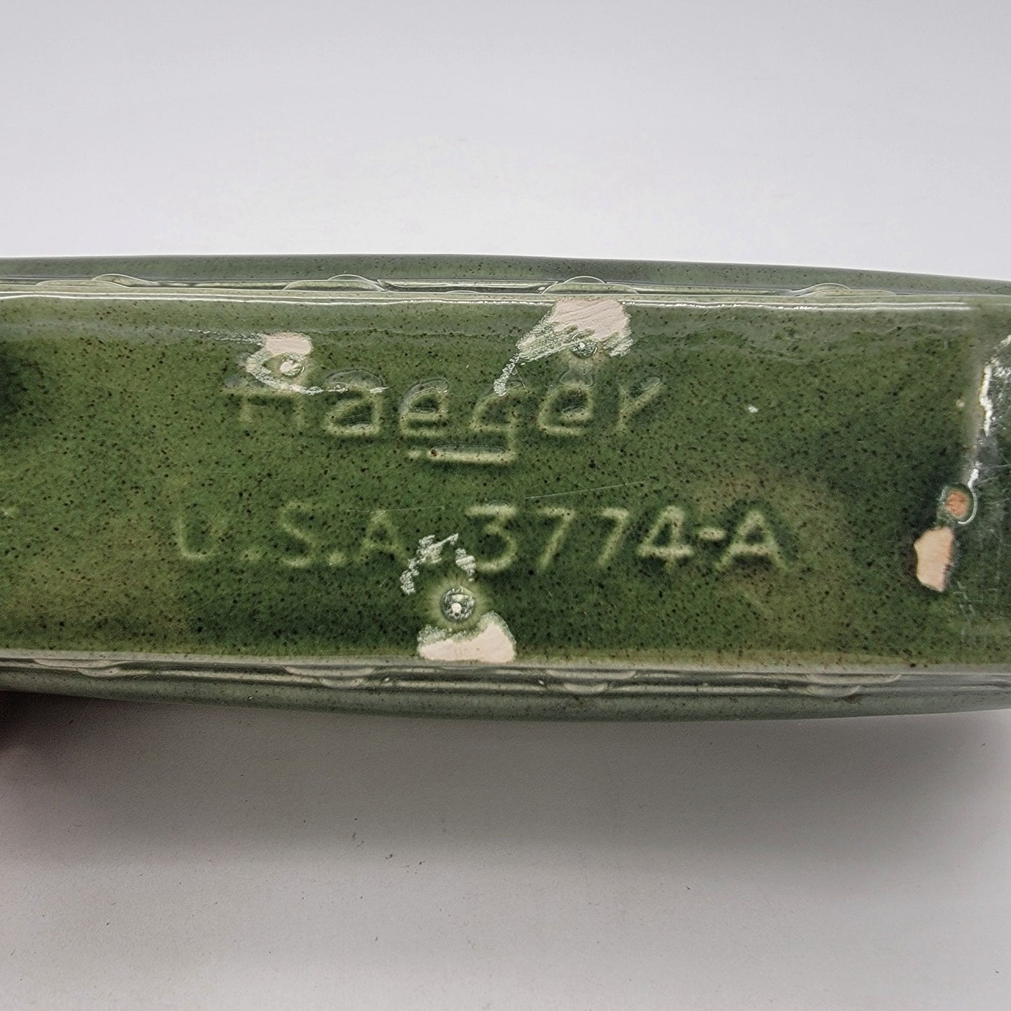 Vintage MCM Haeger Pottery Green Rectangular Planter  3774-A