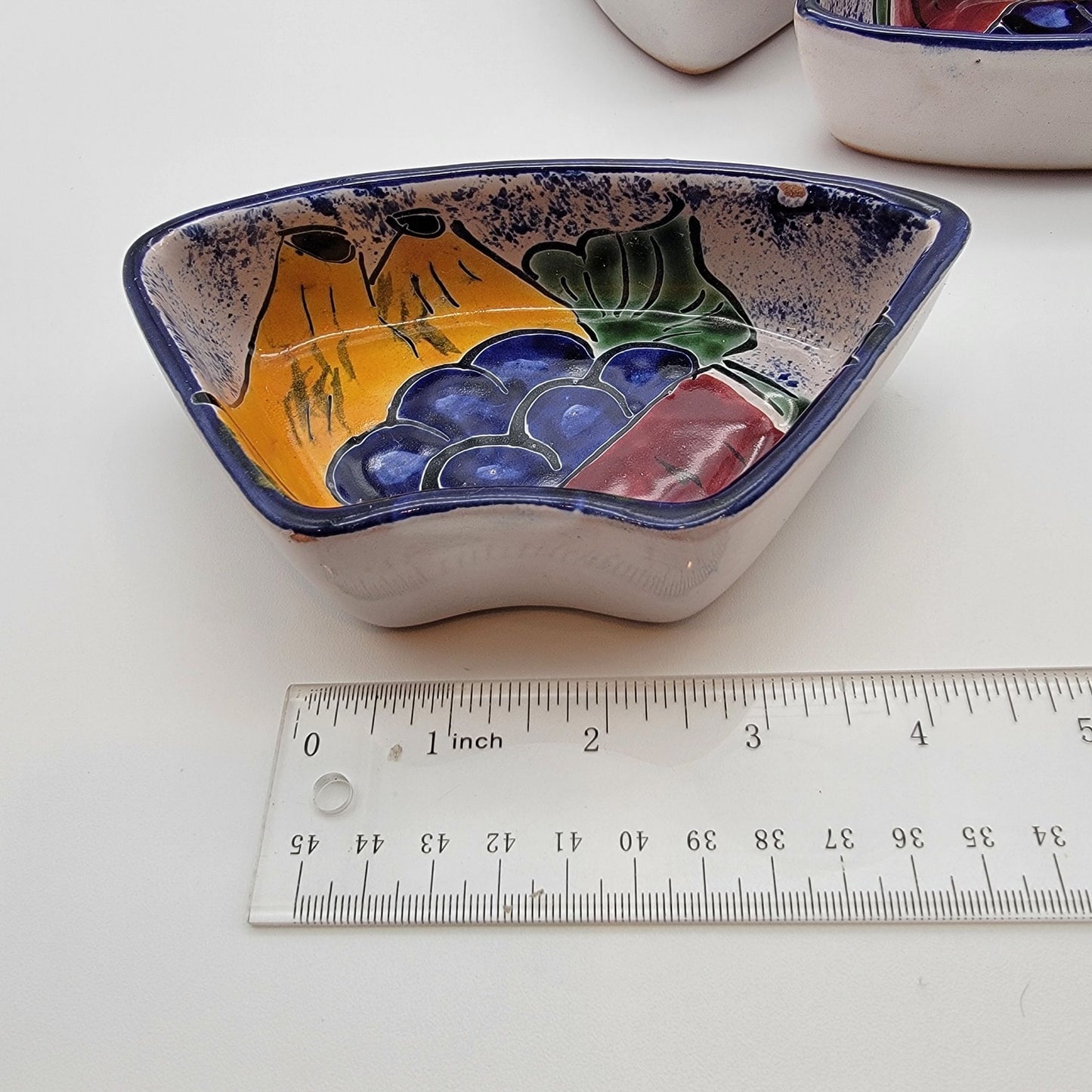 Vintage Talavera Pottery 6-Piece Appetizer Bowl Set Fruit Motif