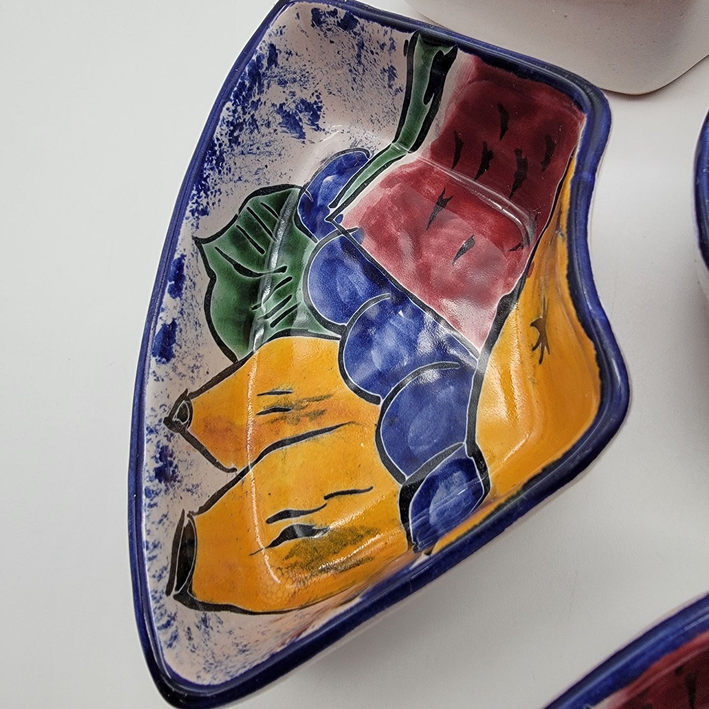 Vintage Talavera Pottery 6-Piece Appetizer Bowl Set Fruit Motif