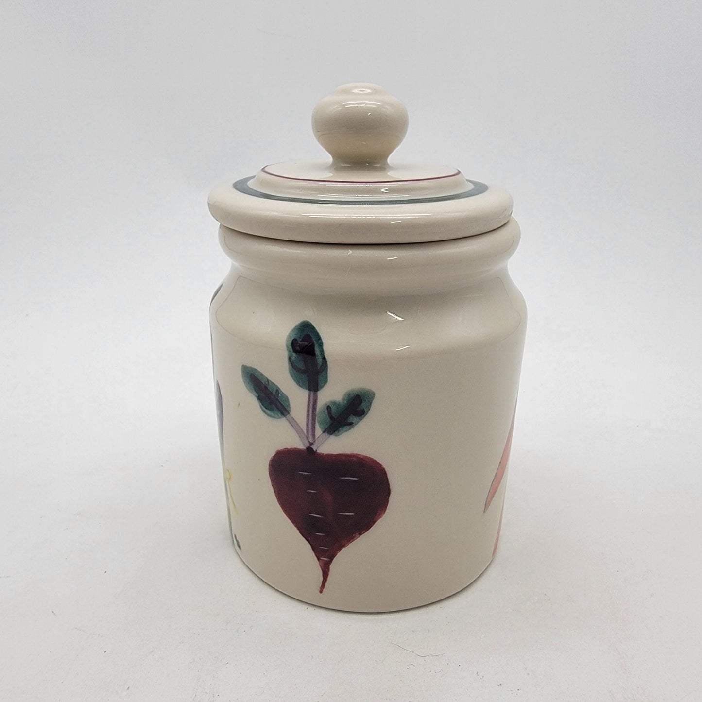 Vintage Hartstone Pottery "Farmers Market" Cannister With Lid